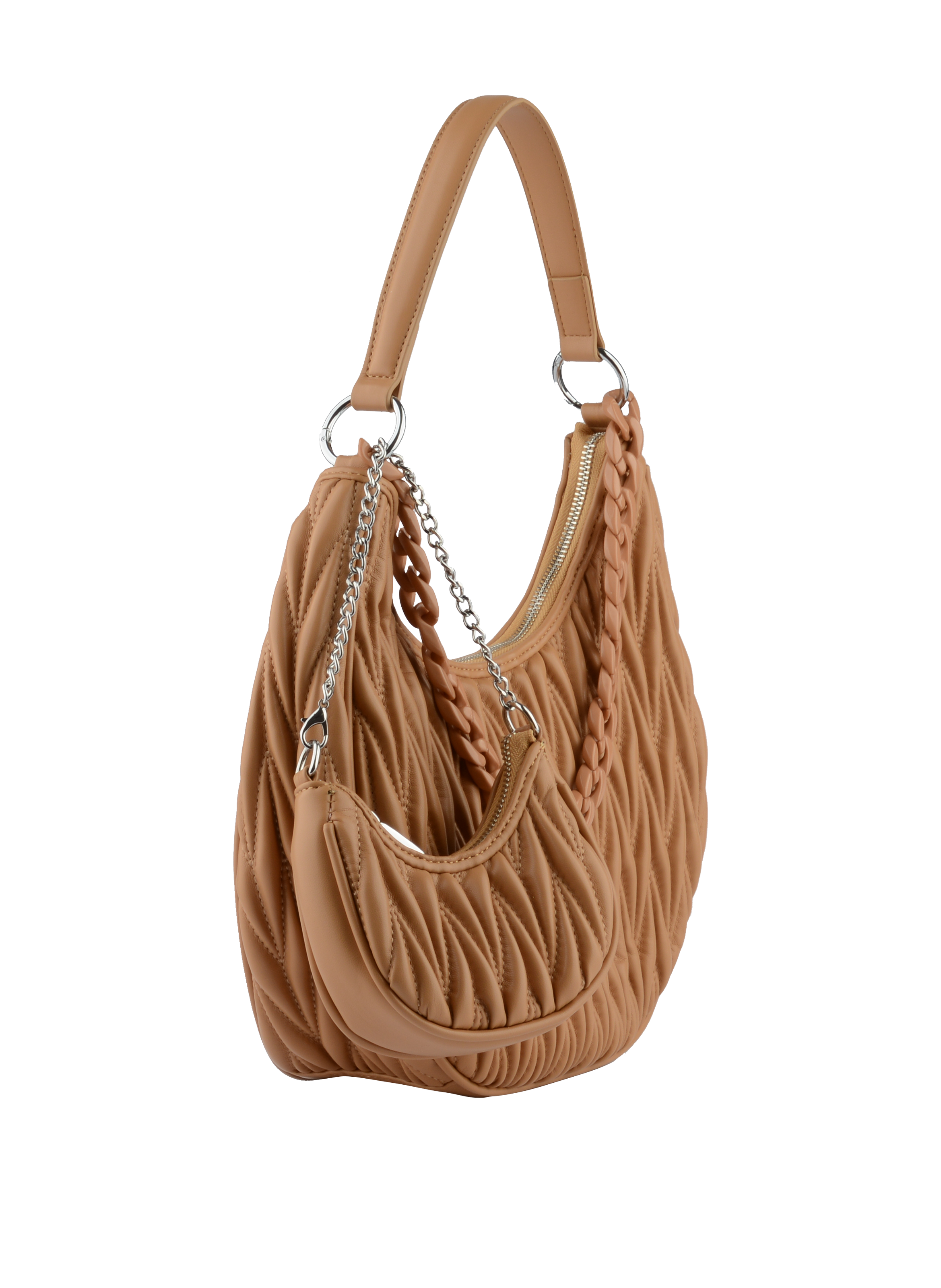 Lindsay - Sac porté épaule camel