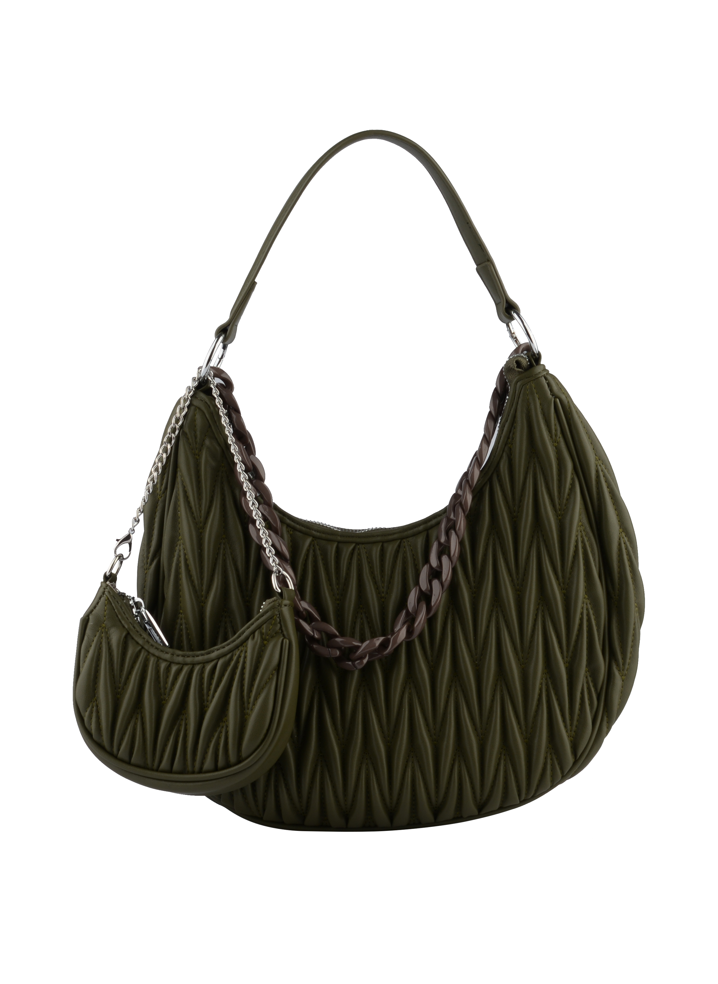 Lindsay - Sac porté épaule kaki