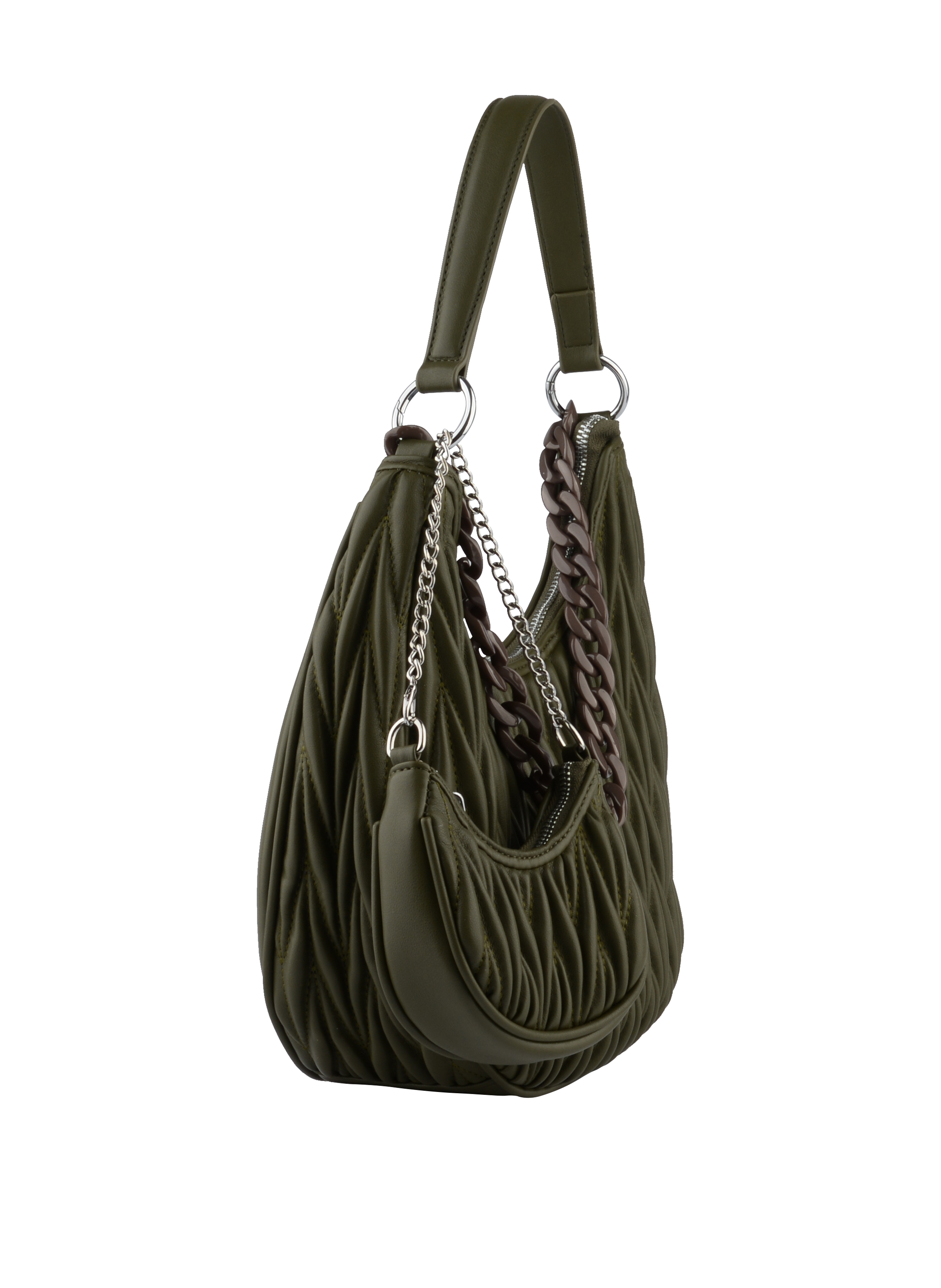 Lindsay - Sac porté épaule kaki