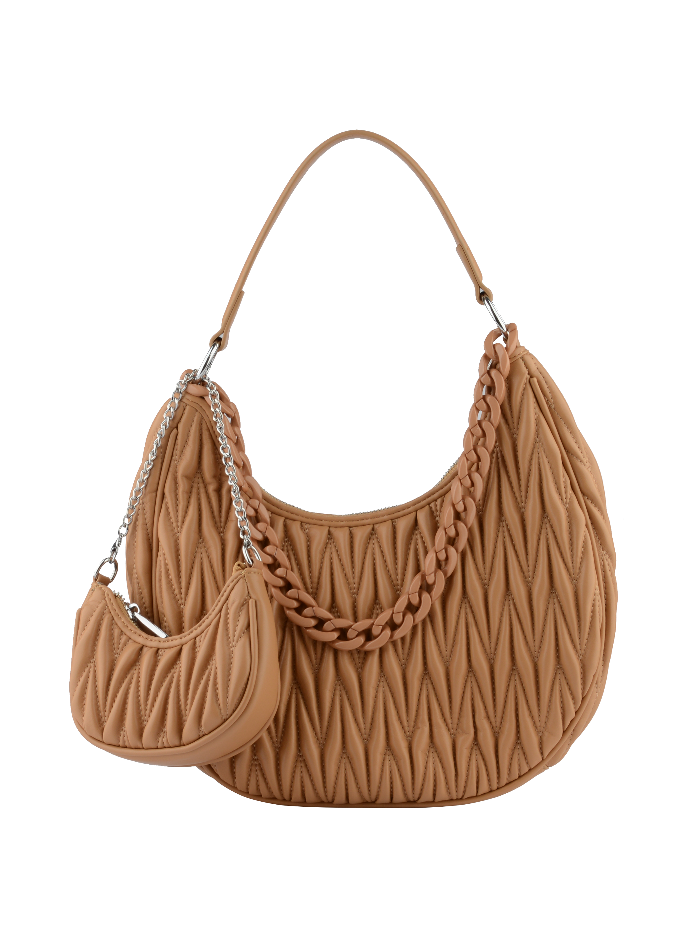 Lindsay - Sac porté épaule camel