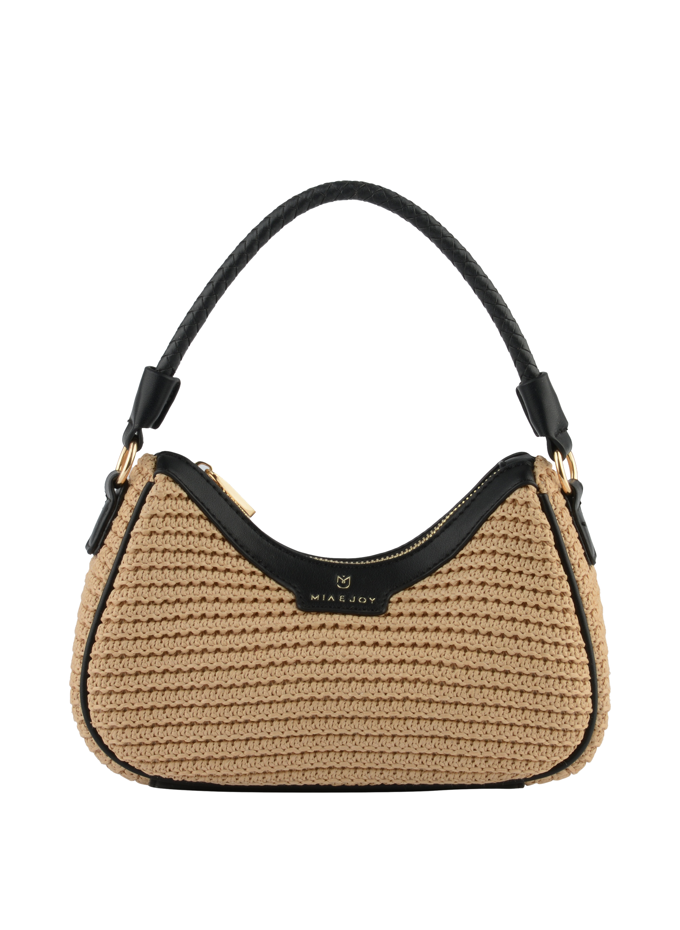 Margaret - Sac porté épaule Beige/Noir