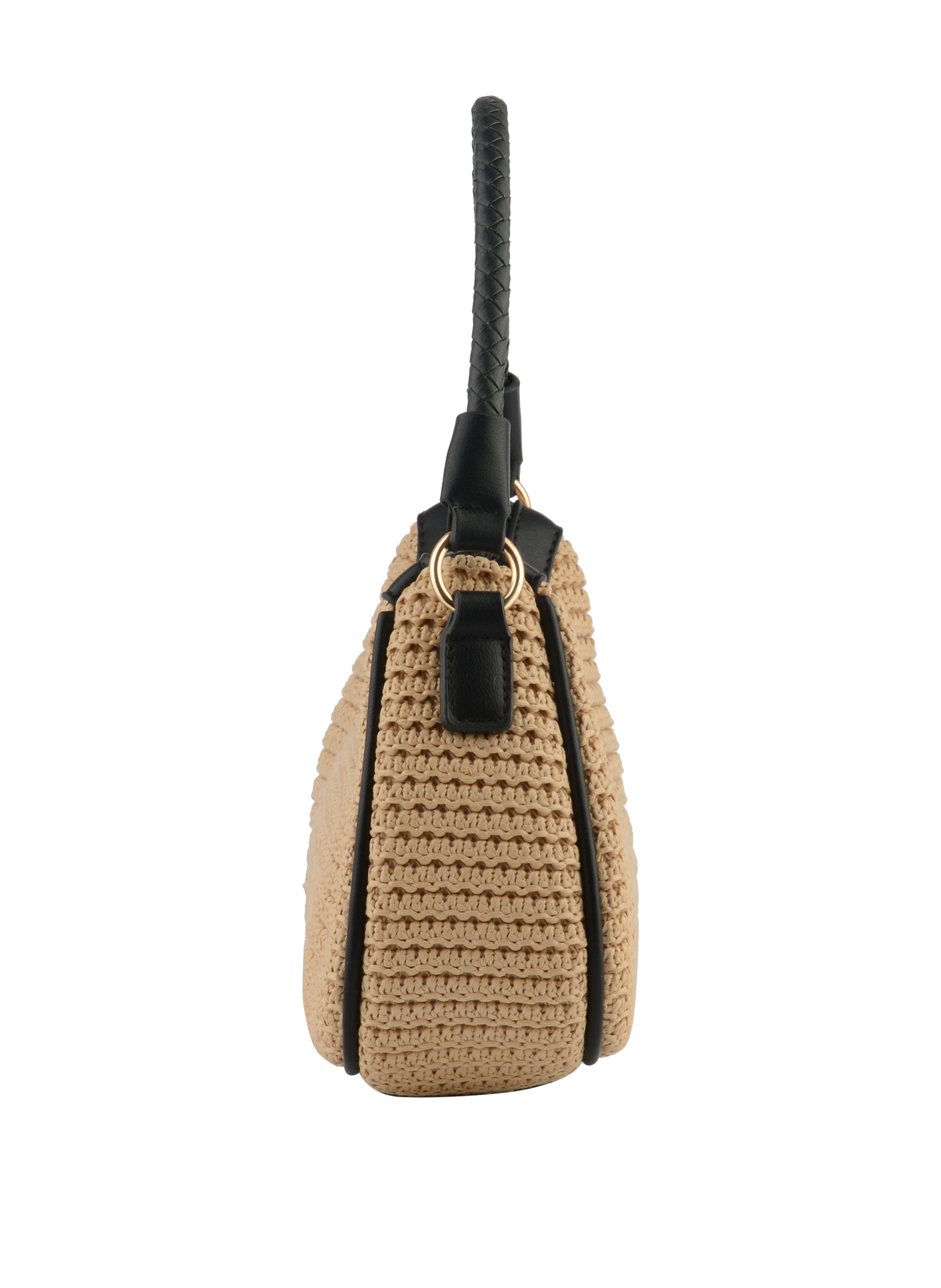 Margaret - Sac porté épaule Beige/Noir