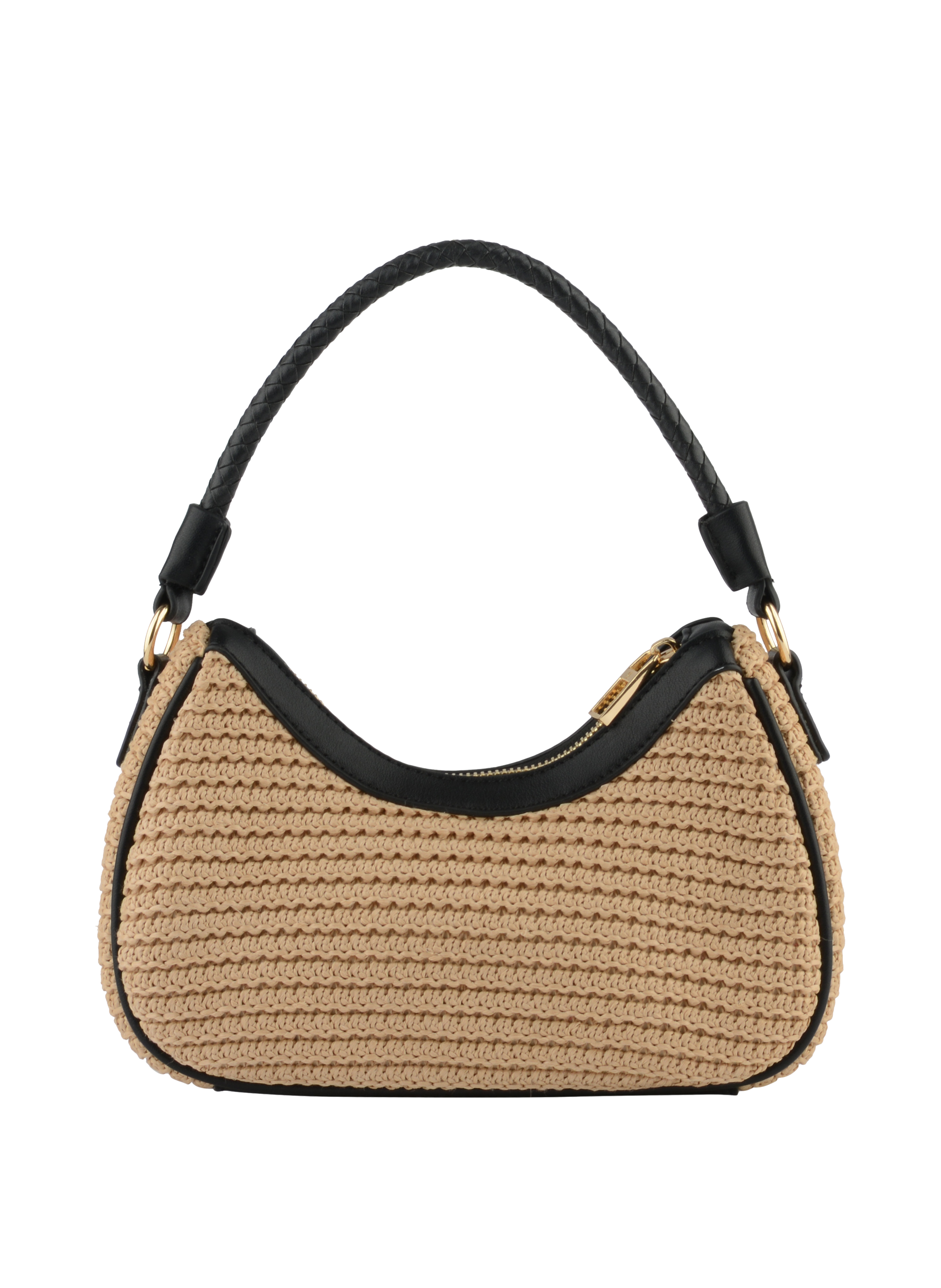 Margaret - Sac porté épaule Beige/Noir
