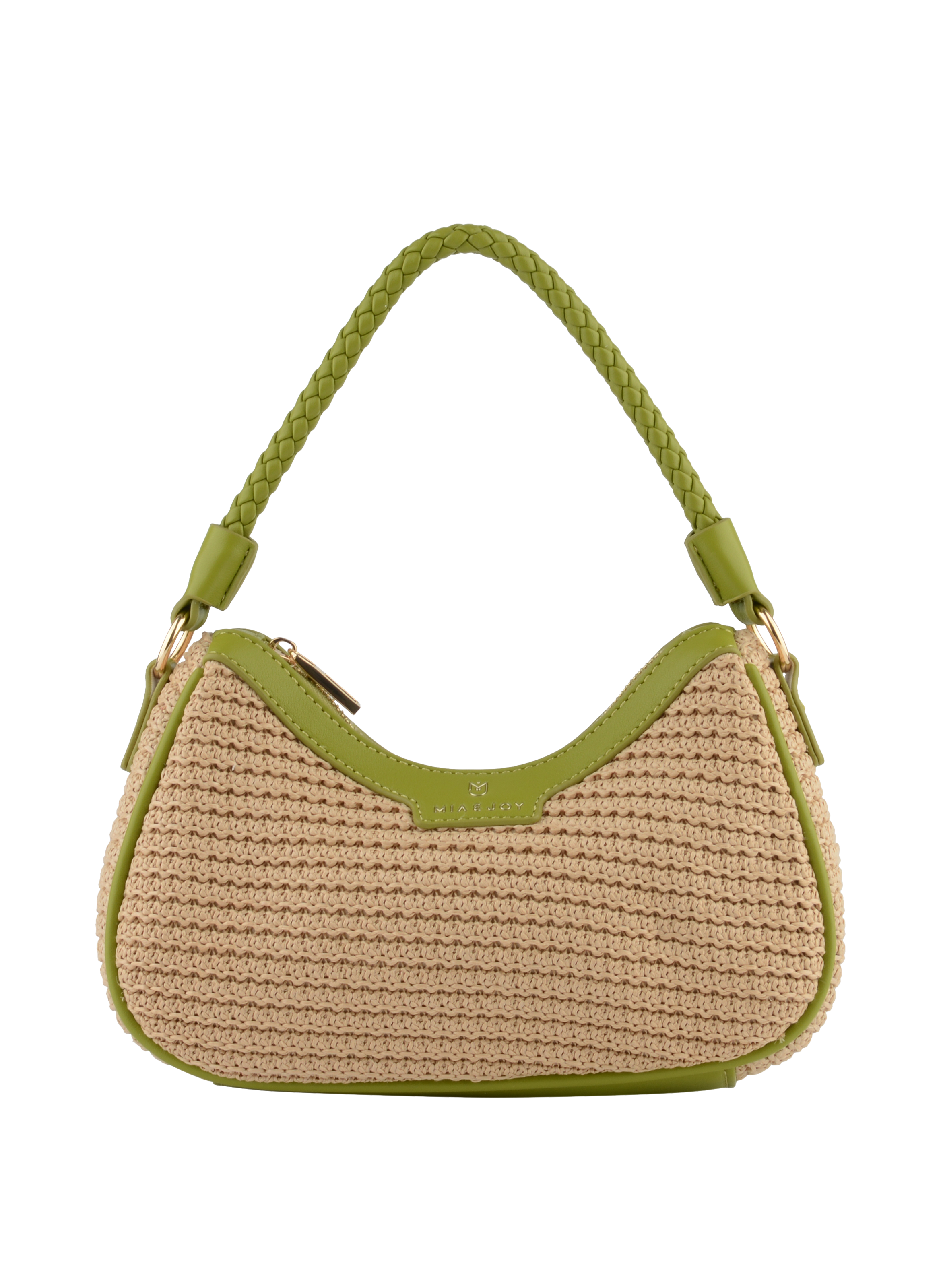 Margaret - Sac porté épaule Beige/Vert