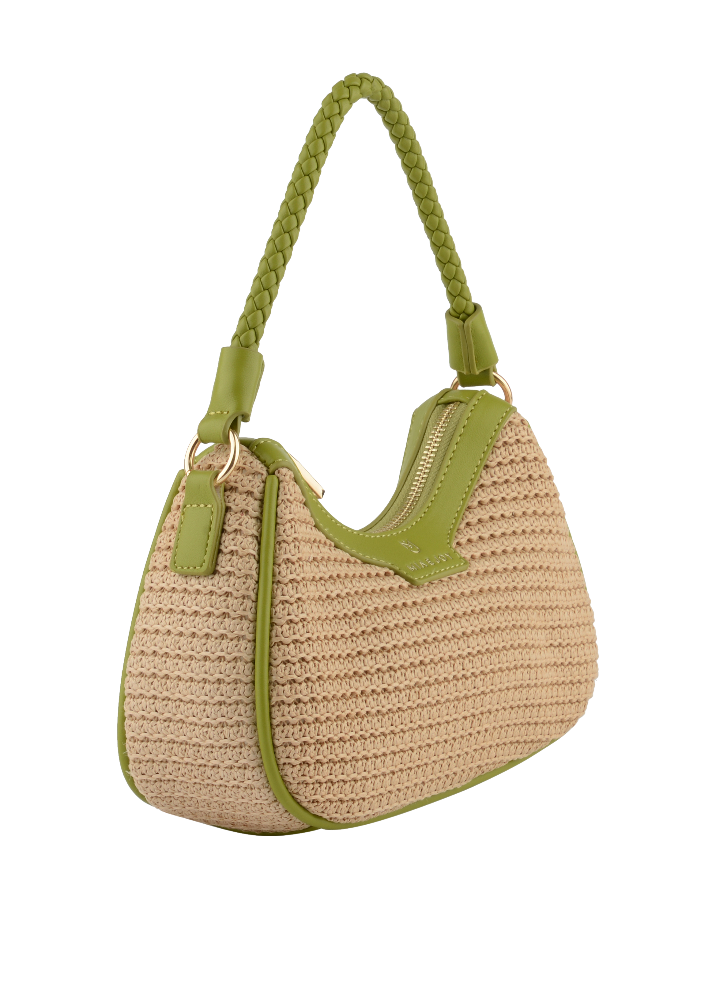Margaret - Sac porté épaule Beige/Vert