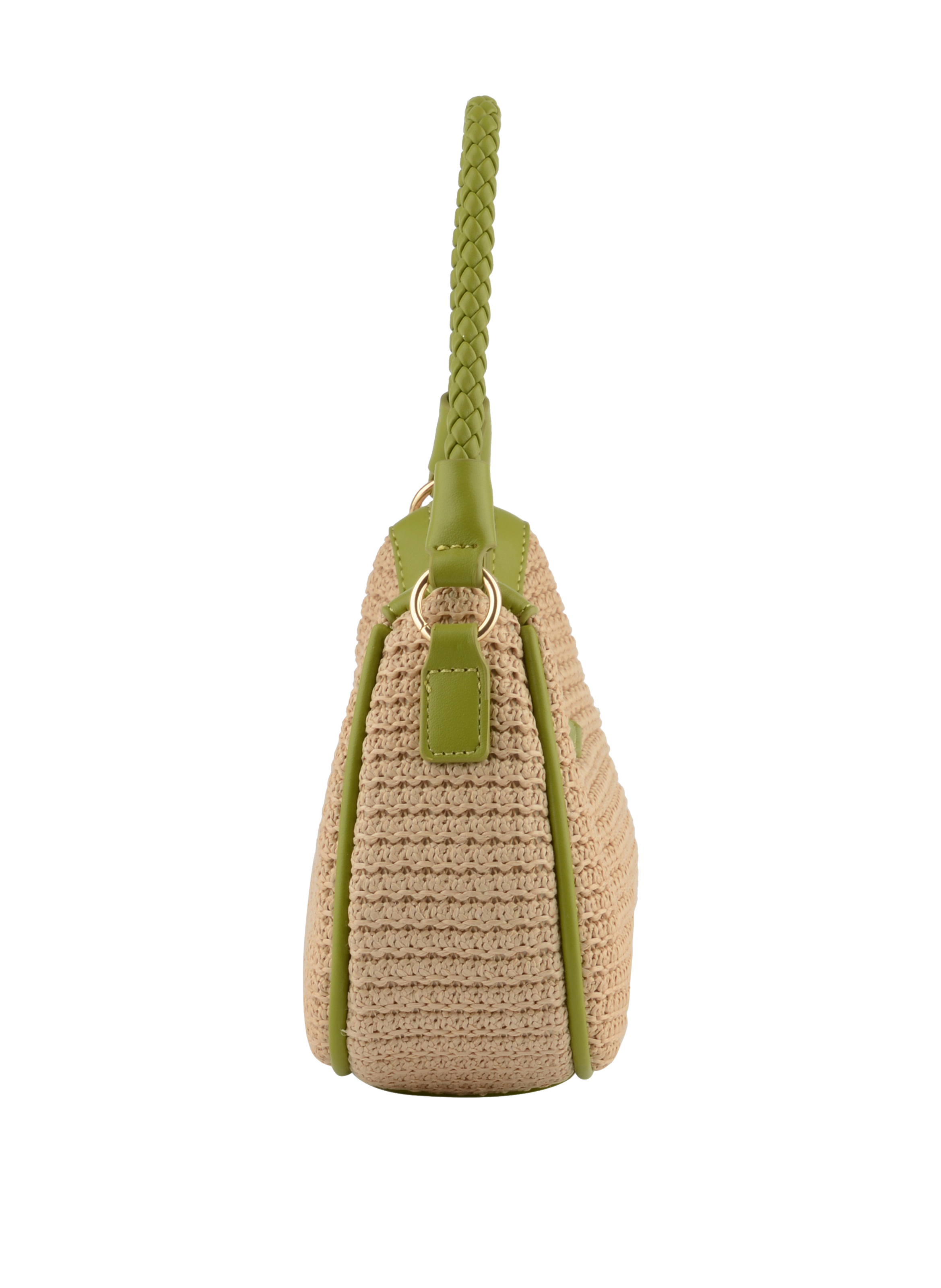 Margaret - Sac porté épaule Beige/Vert