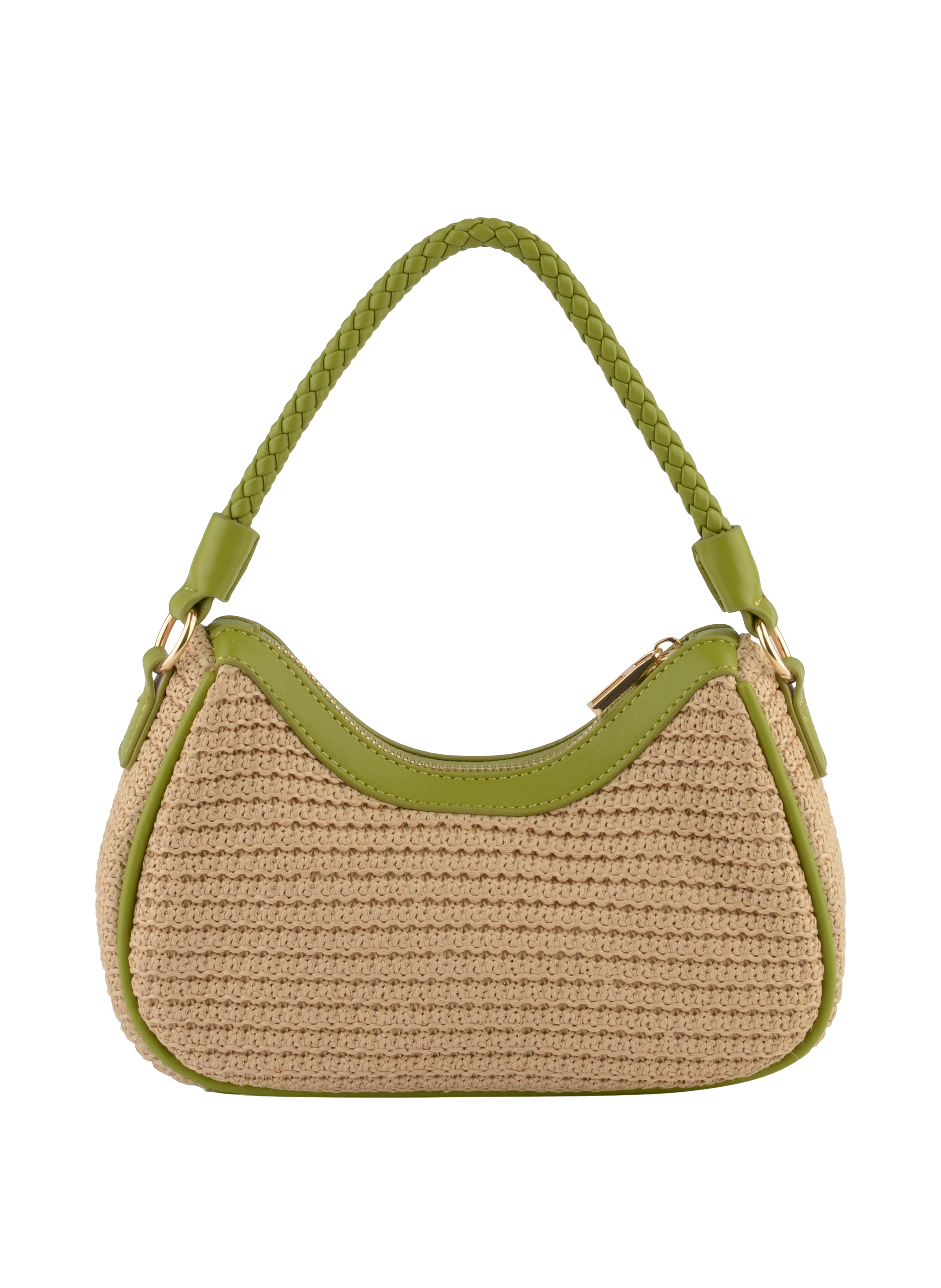 Margaret - Sac porté épaule Beige/Vert
