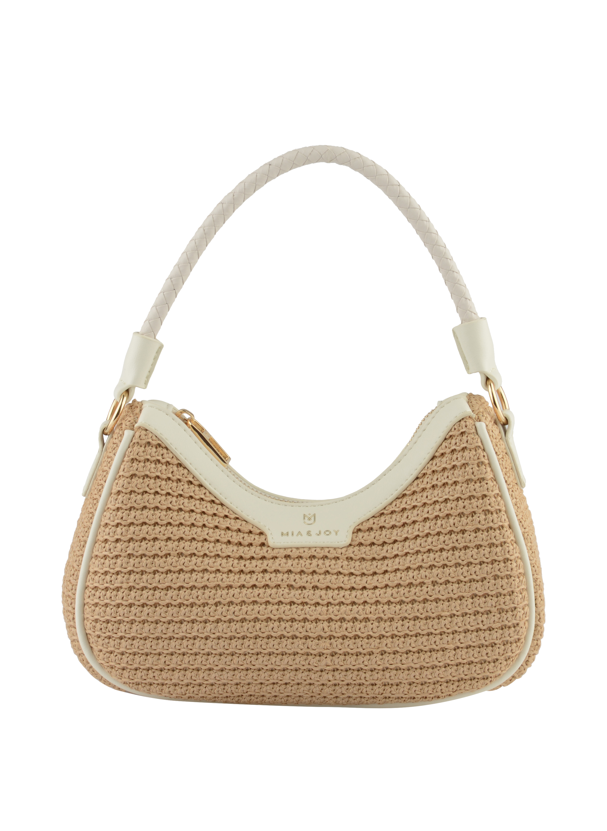 Margaret - Sac porté épaule Beige/Blanc