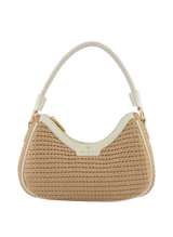 Margaret - Sac porté épaule Beige/Blanc