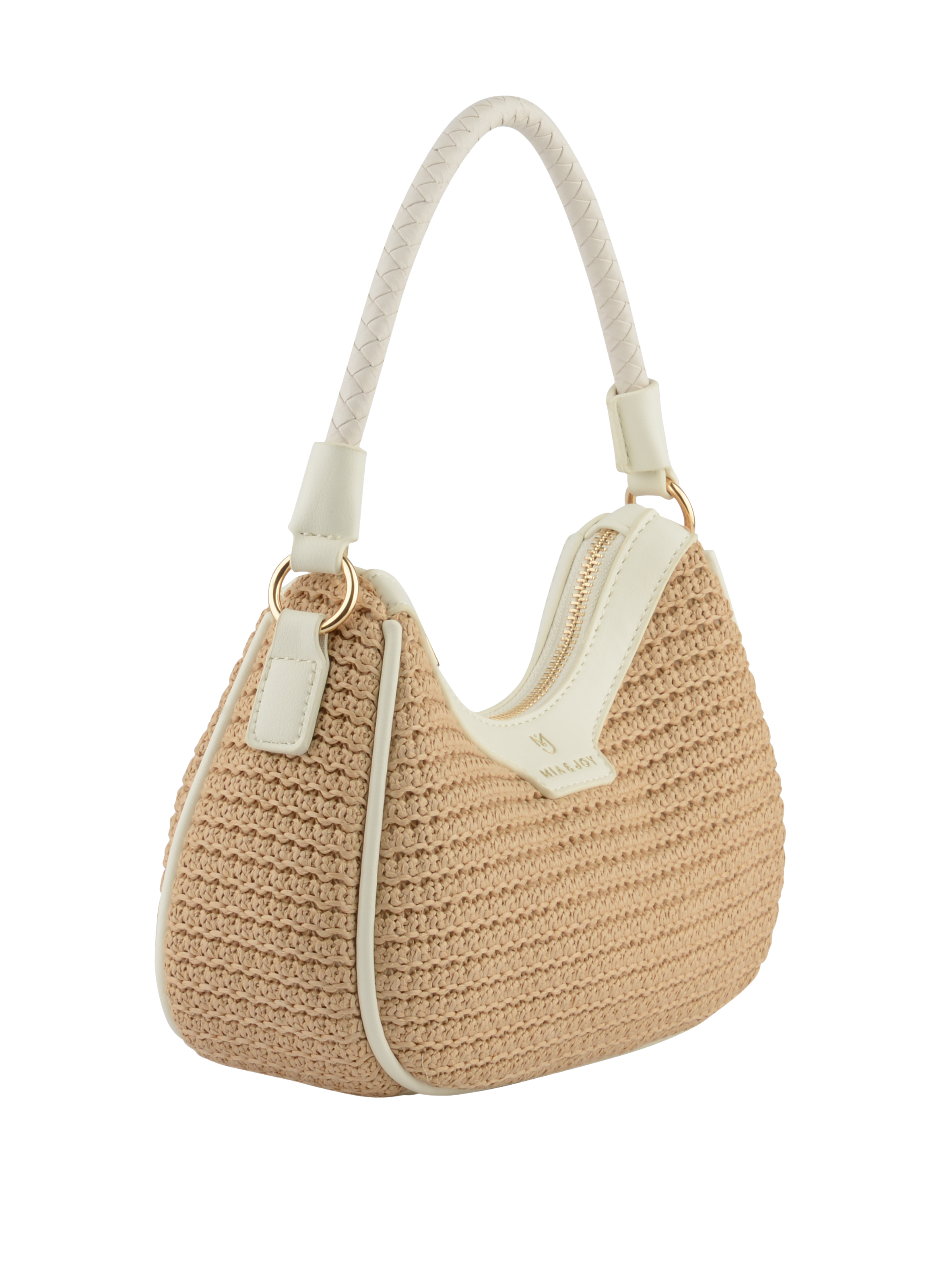 Margaret - Sac porté épaule Beige/Blanc