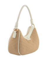 Margaret - Sac porté épaule Beige/Blanc