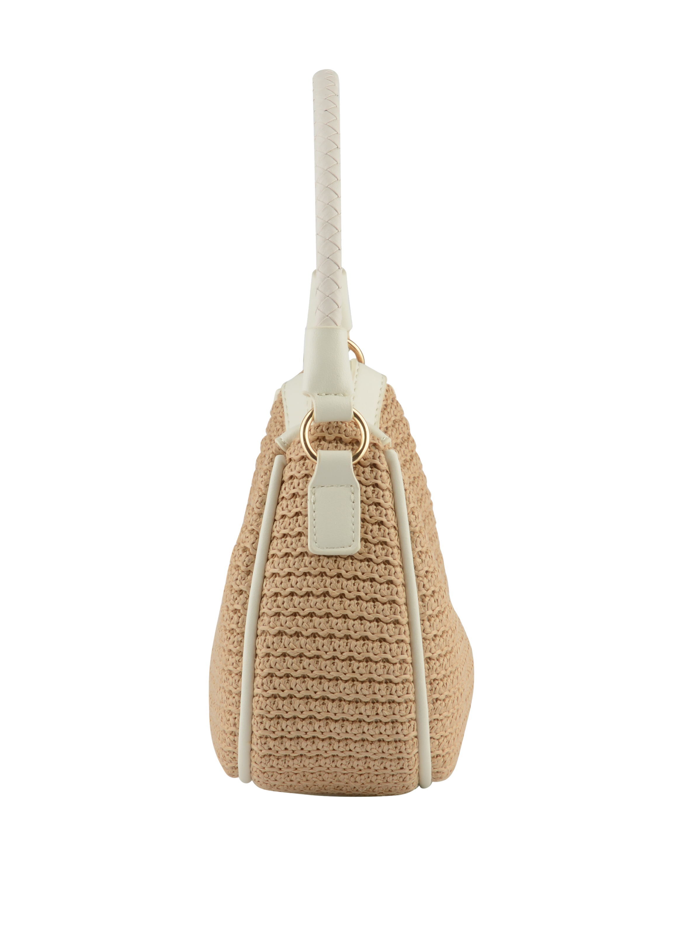 Margaret - Sac porté épaule Beige/Blanc