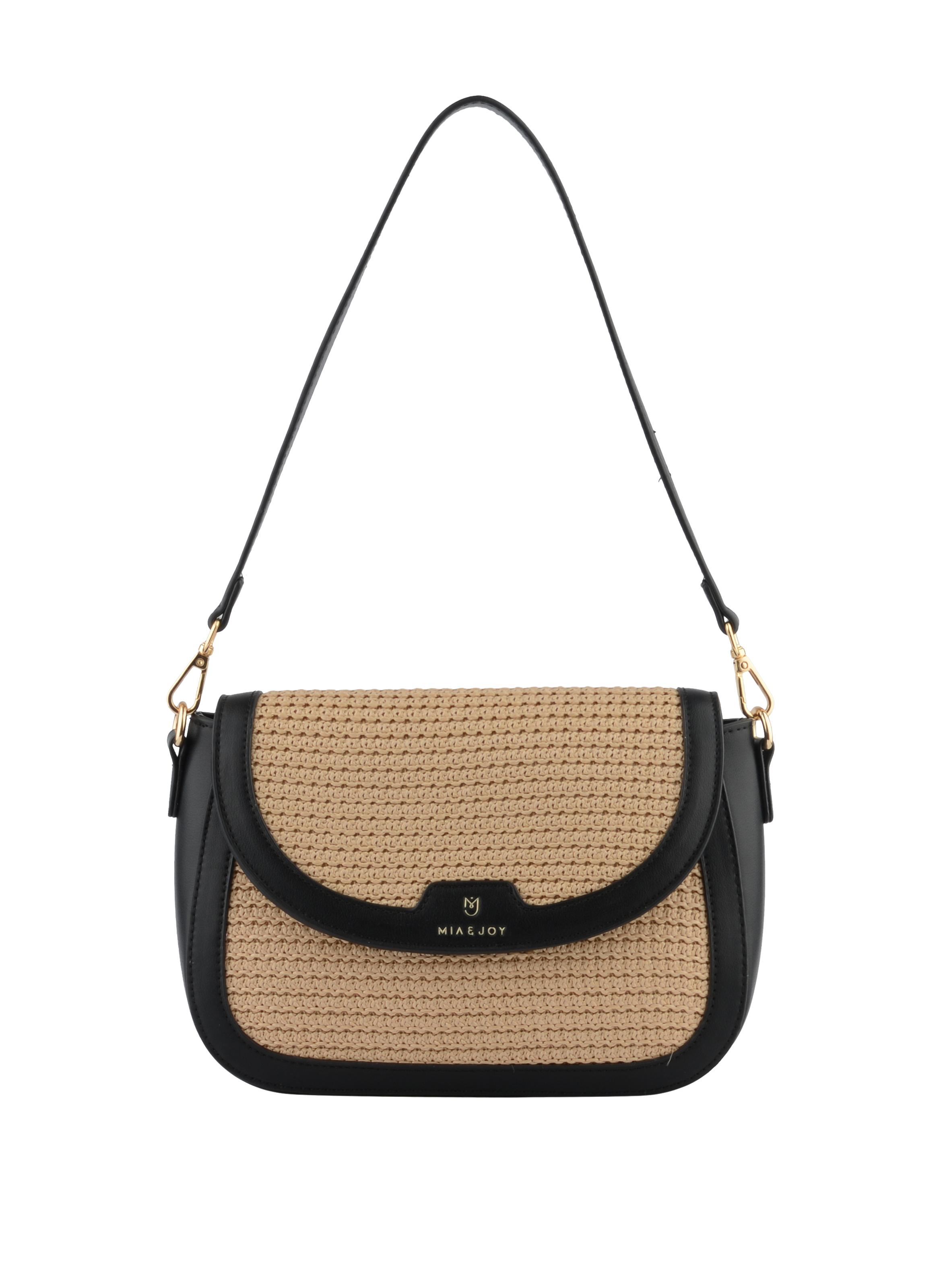 Margaret - Sac porté épaule Beige/Noir