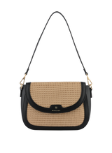 Margaret - Sac porté épaule Beige/Noir