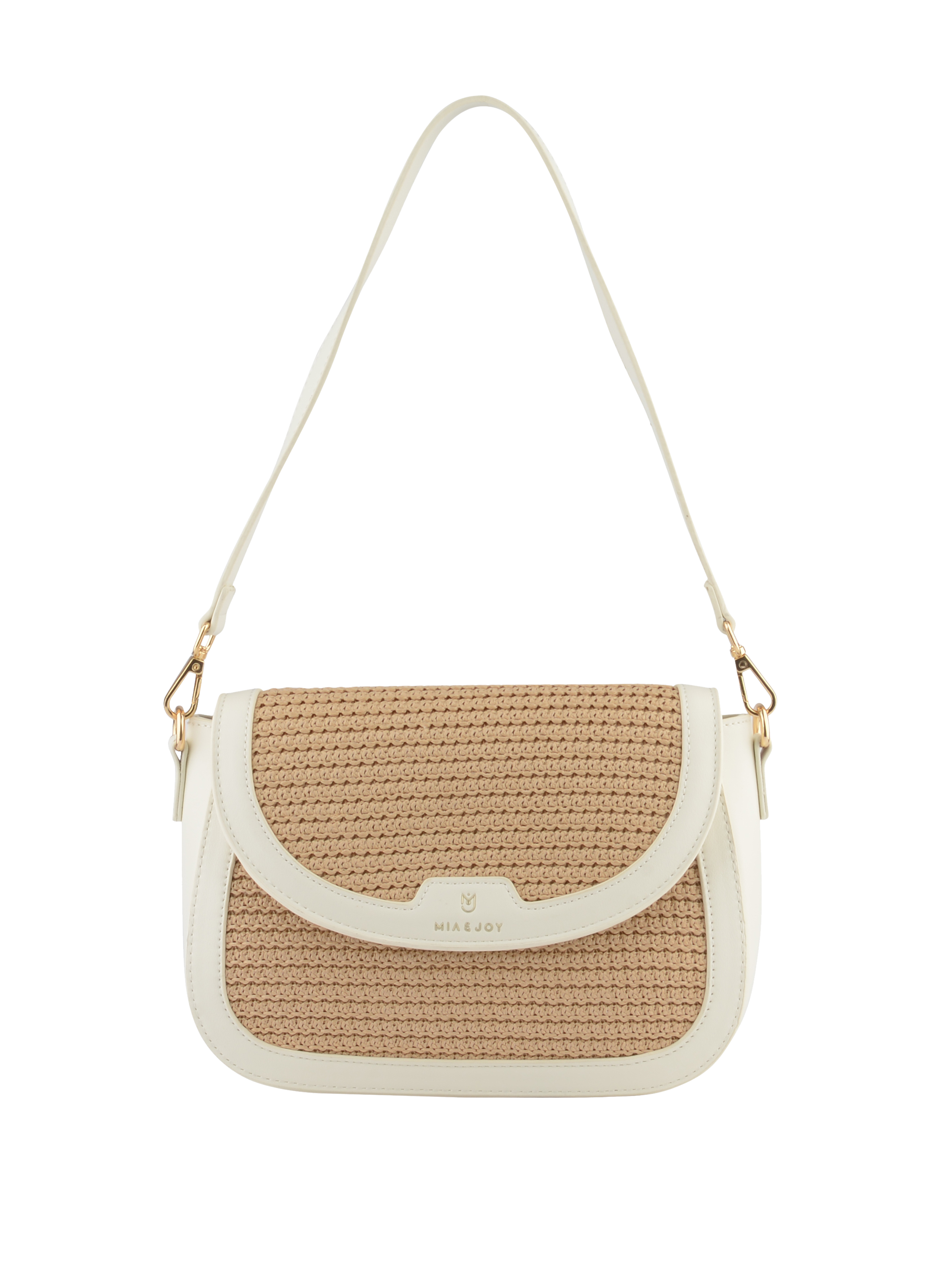 Margaret - Sac porté épaule Beige/Blanc