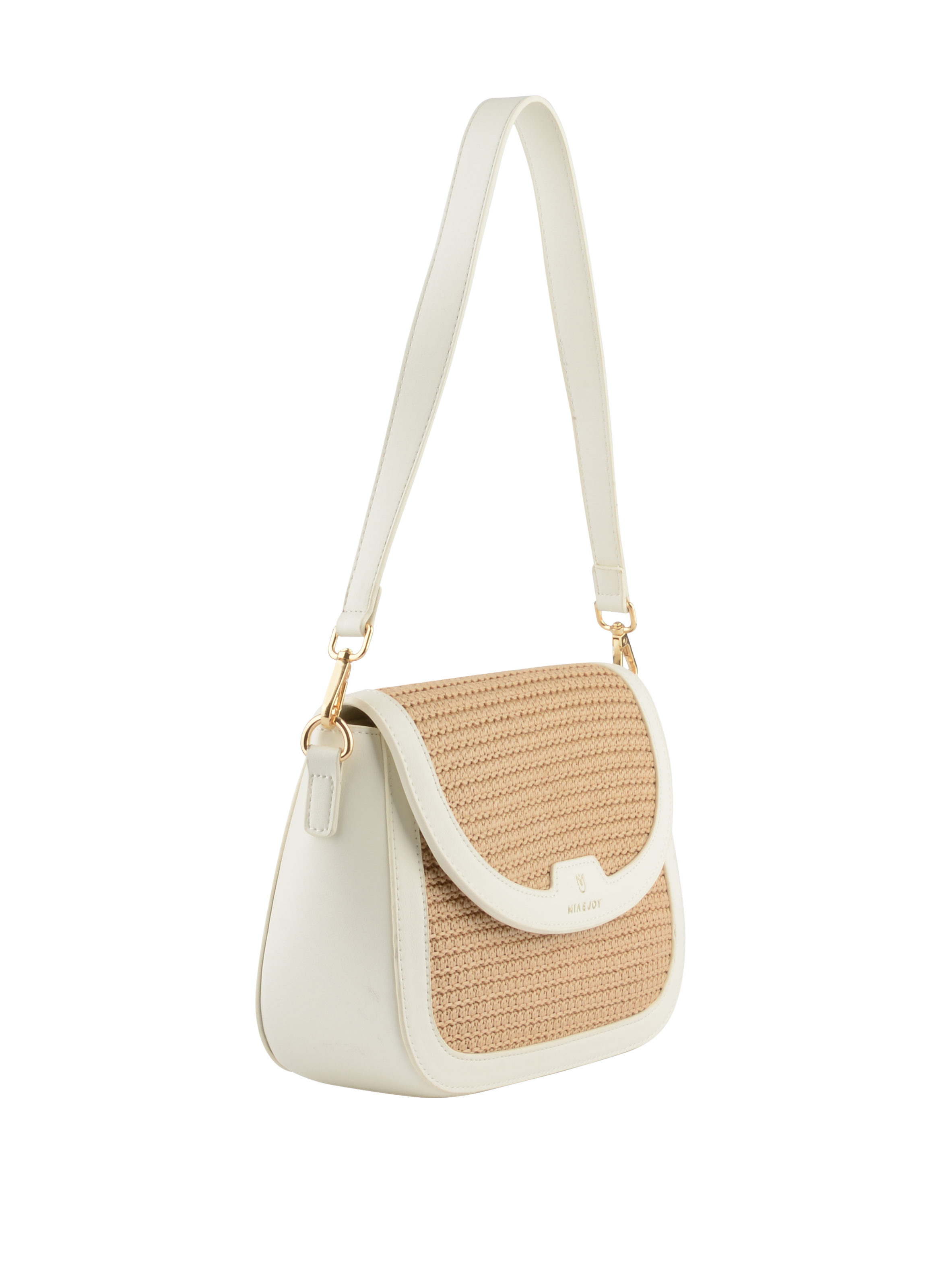 Margaret - Sac porté épaule Beige/Blanc
