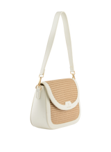 Margaret - Sac porté épaule Beige/Blanc