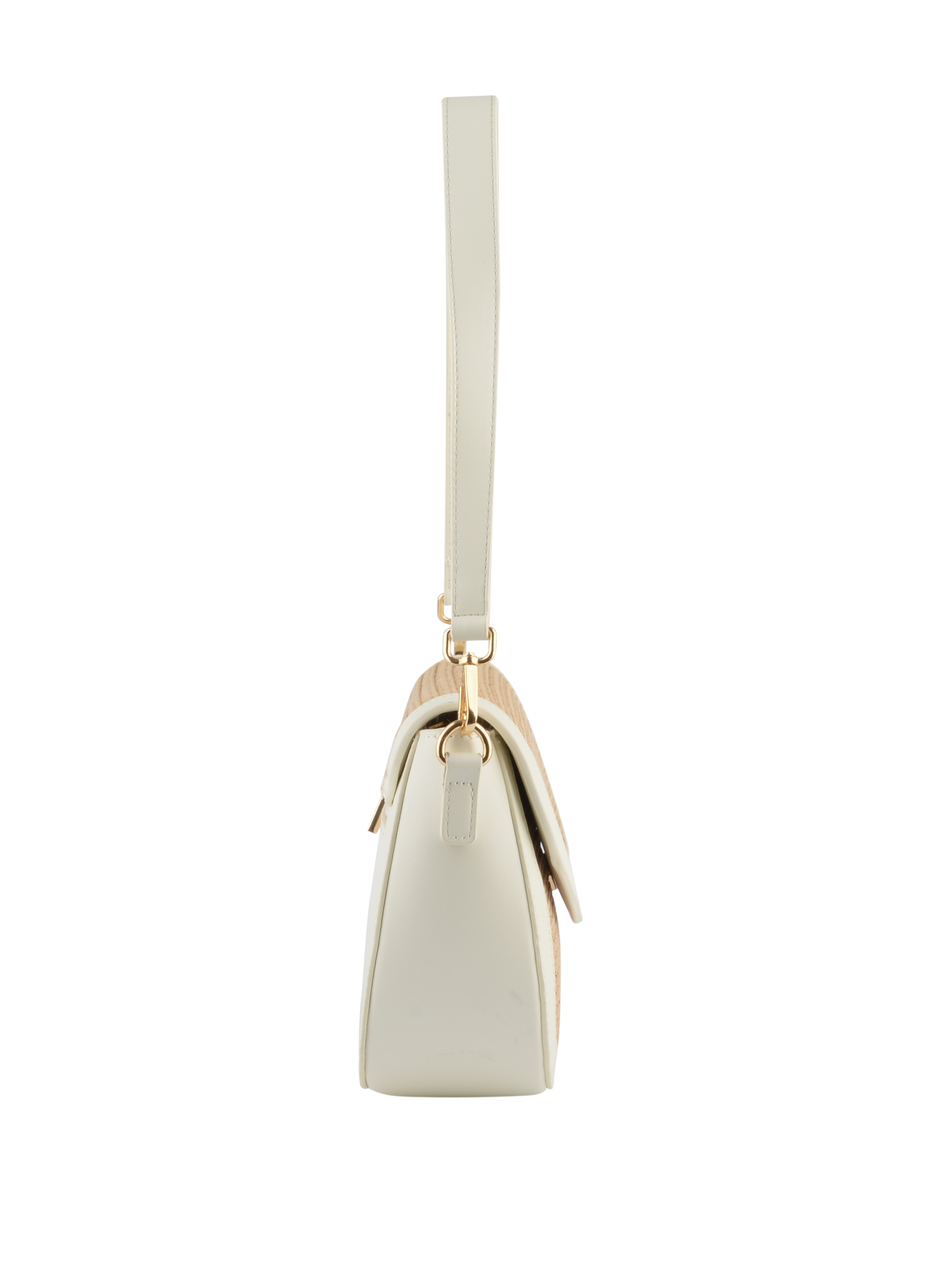 Margaret - Sac porté épaule Beige/Blanc