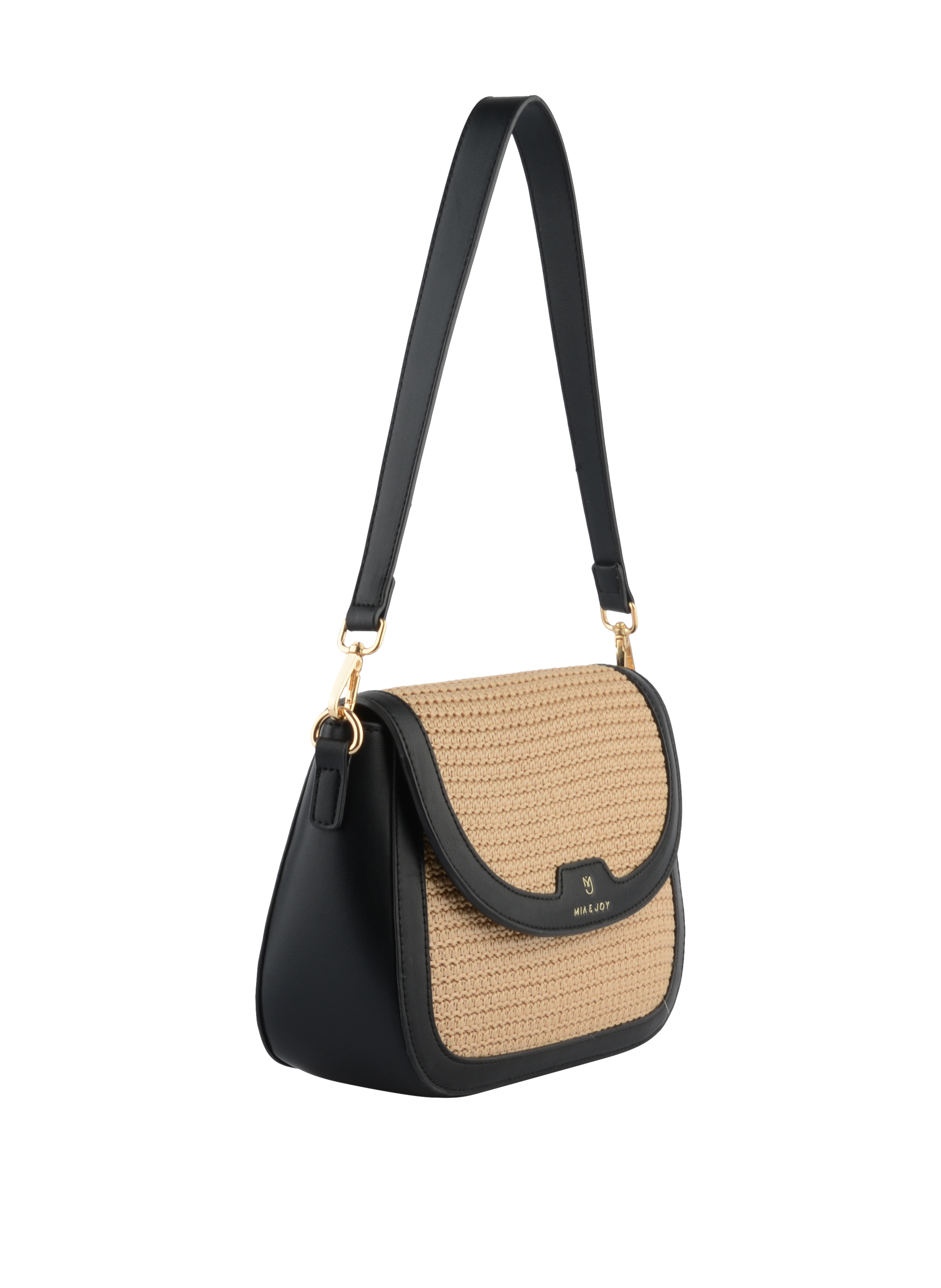 Margaret - Sac porté épaule Beige/Noir
