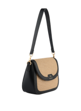 Margaret - Sac porté épaule Beige/Noir