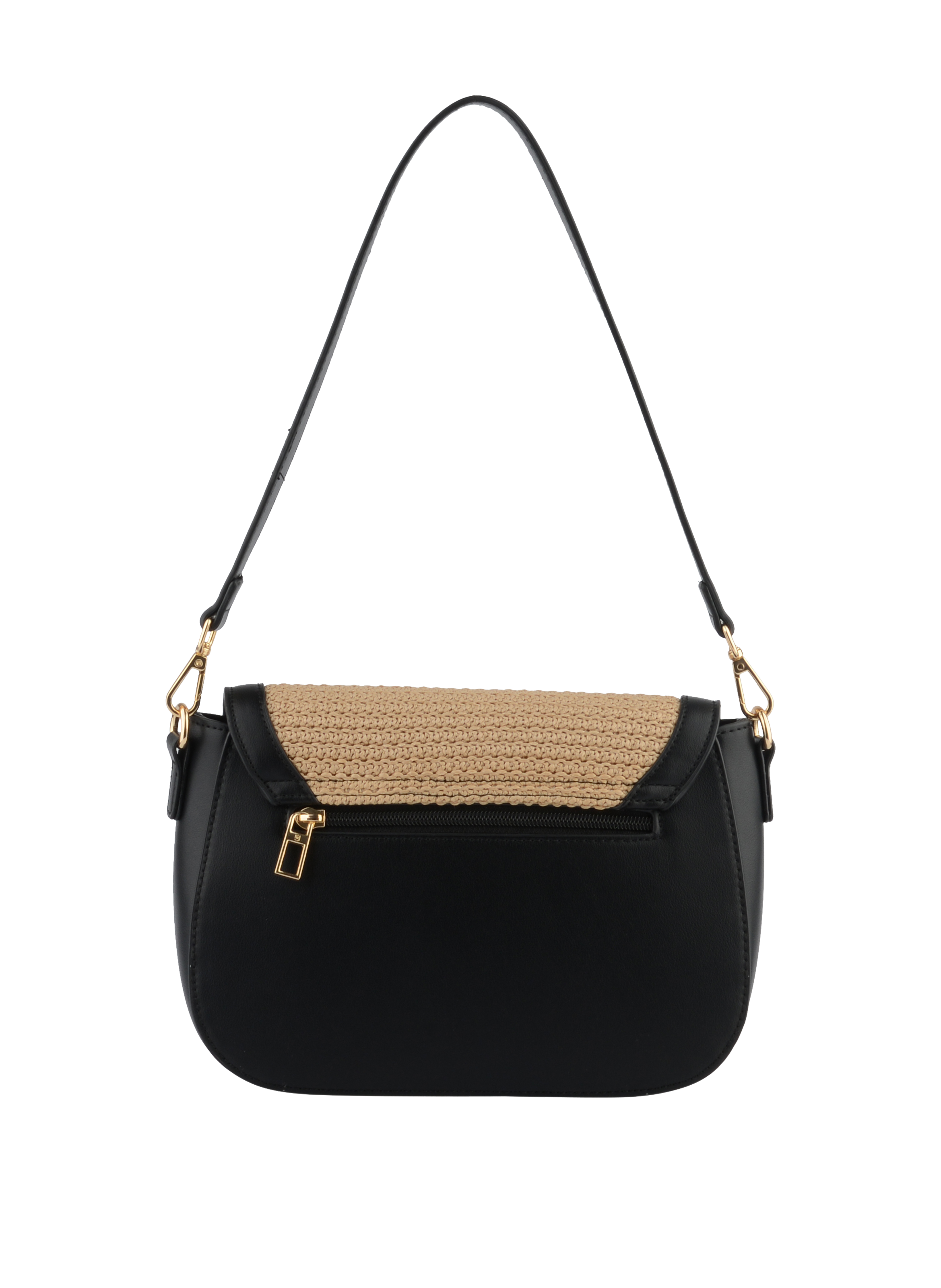 Margaret - Sac porté épaule Beige/Noir