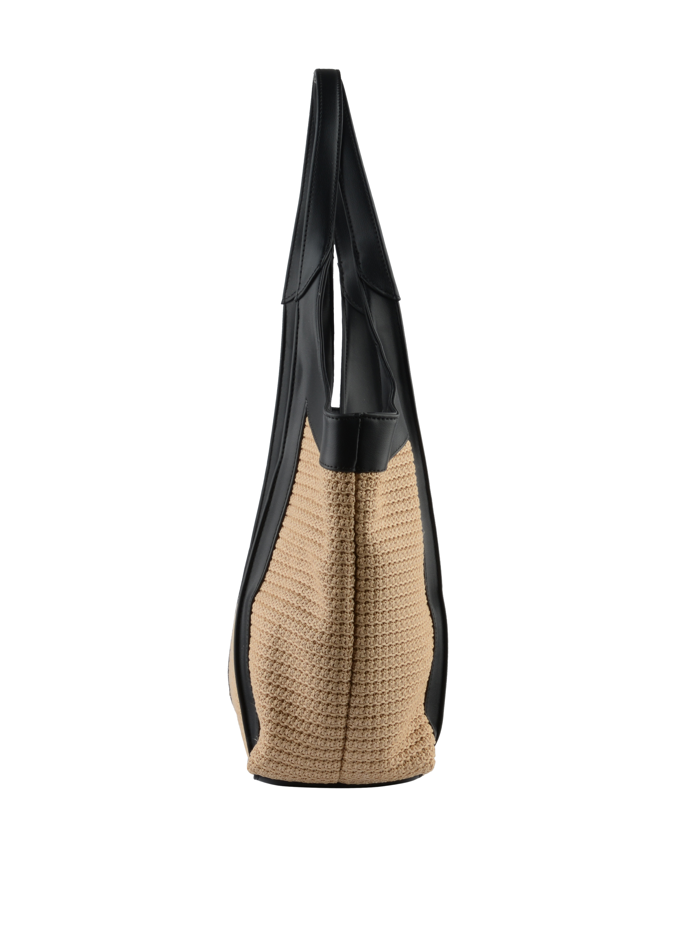 Margaret - Sac porté épaule Beige/Noir
