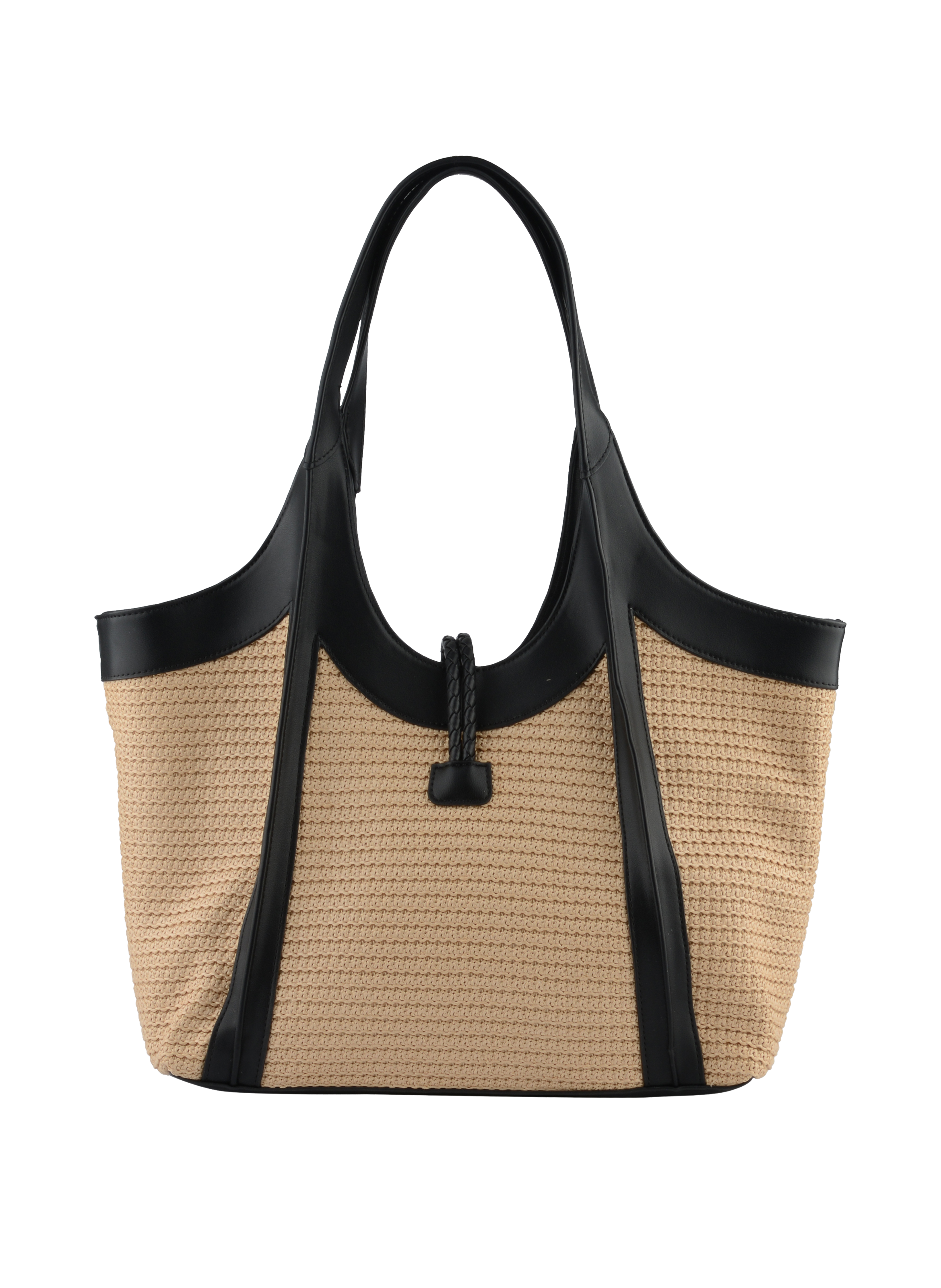 Margaret - Sac porté épaule Beige/Noir