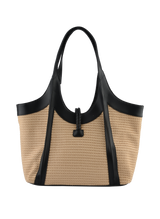 Margaret - Sac porté épaule Beige/Noir
