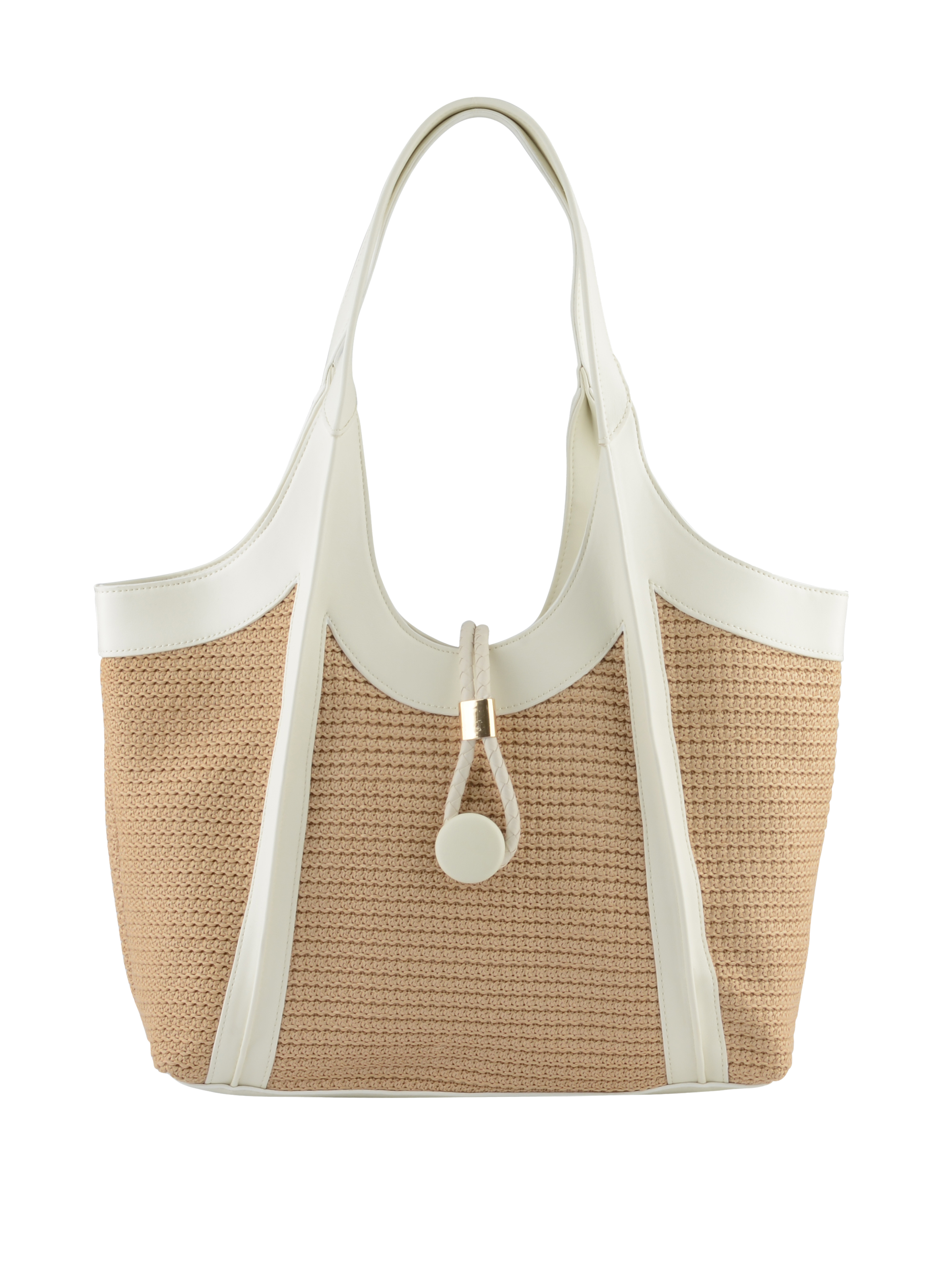Margaret - Sac porté épaule Beige/Blanc