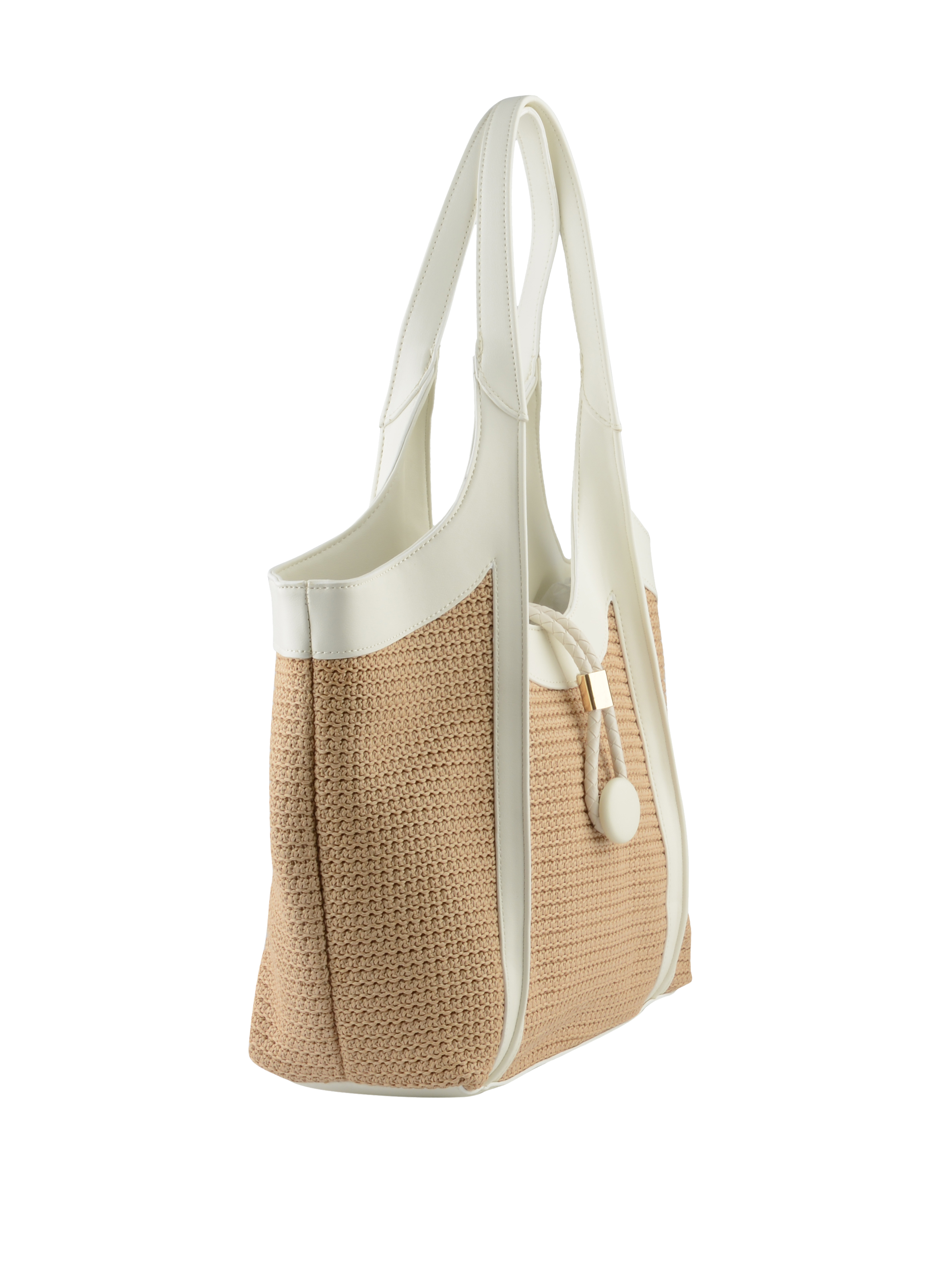 Margaret - Sac porté épaule Beige/Blanc
