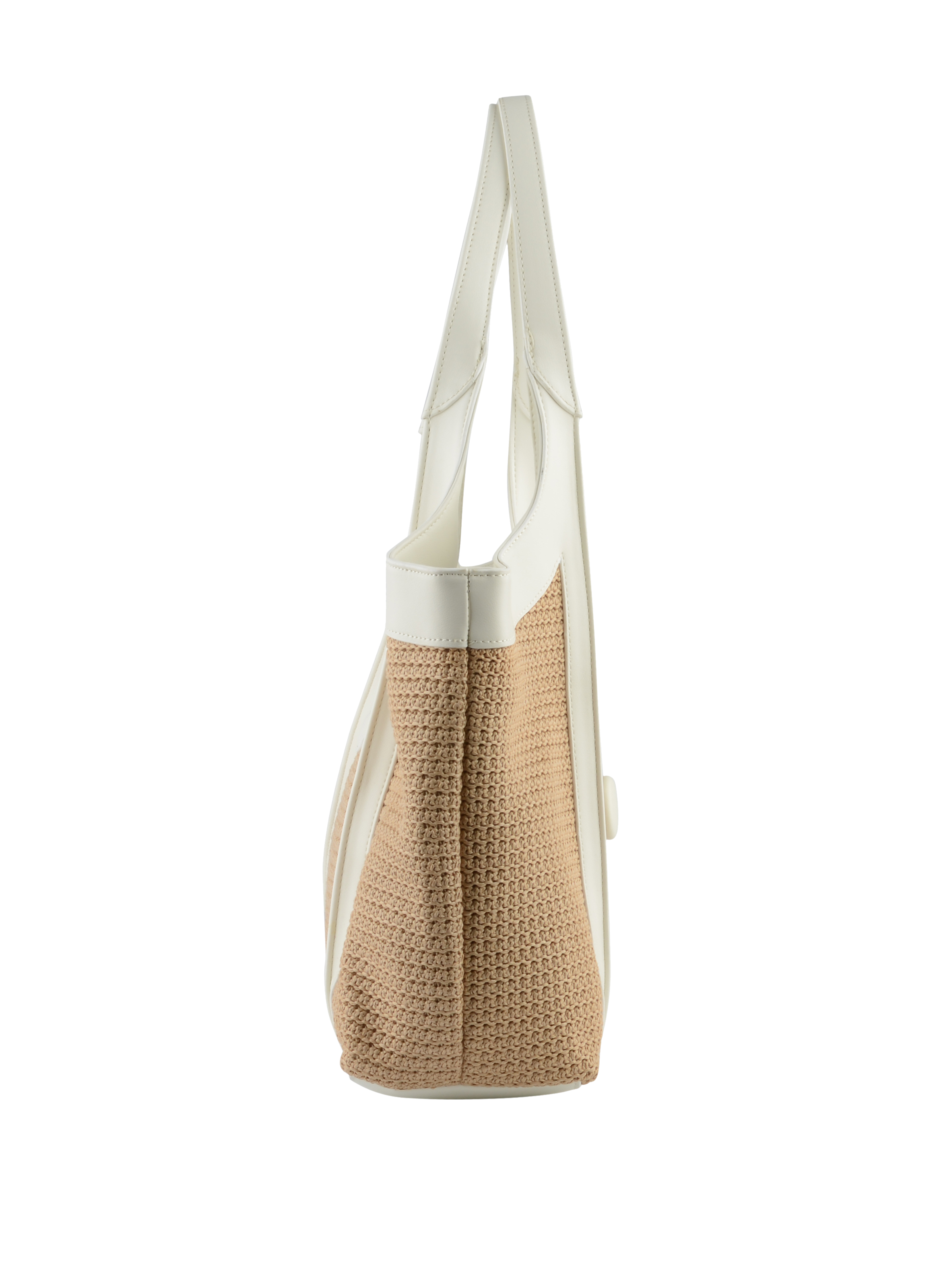 Margaret - Sac porté épaule Beige/Blanc
