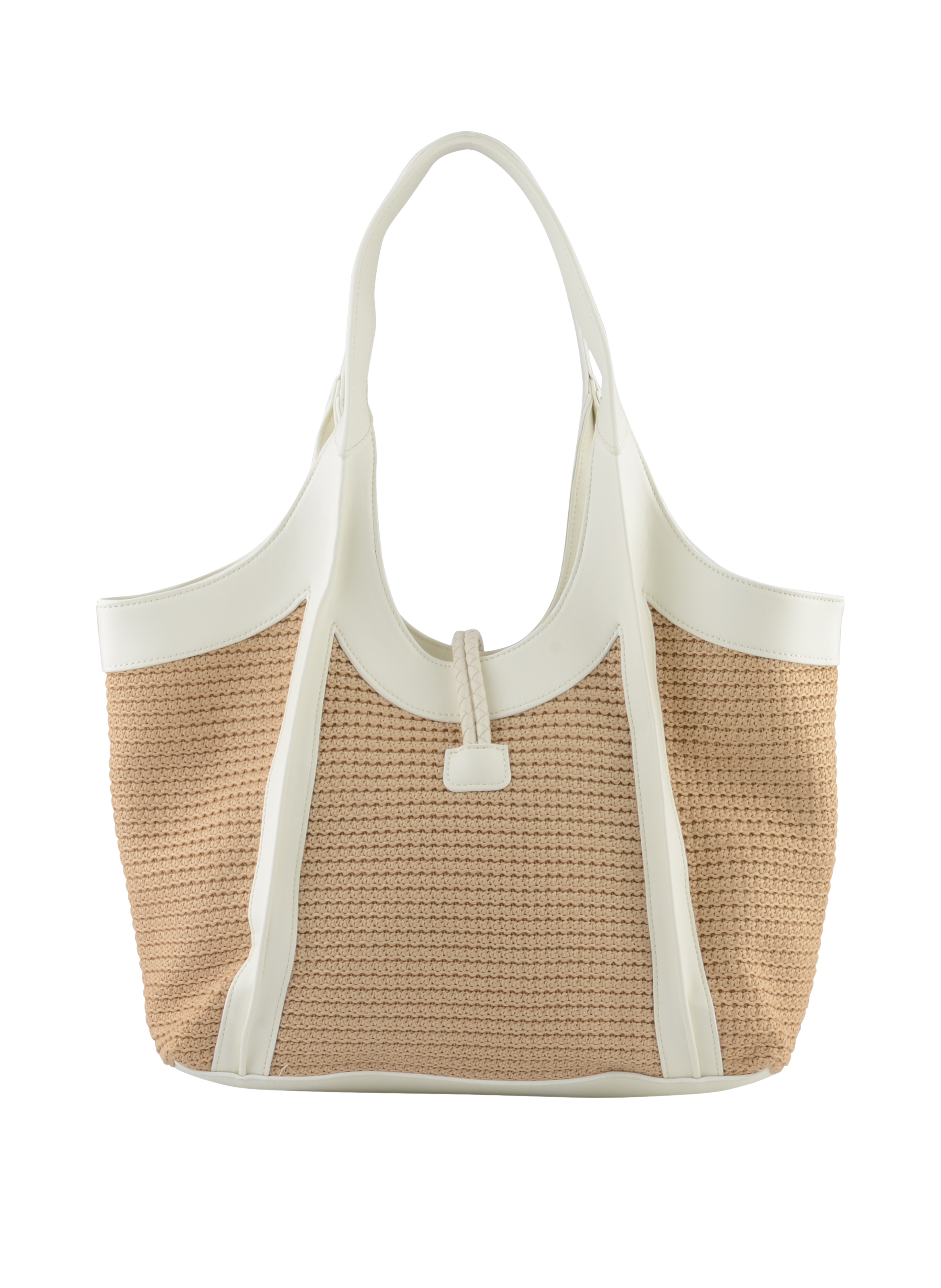 Margaret - Sac porté épaule Beige/Blanc