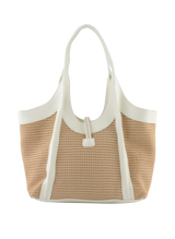 Margaret - Sac porté épaule Beige/Blanc
