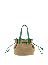 Willina - Sac porté épaule Beige/Emeraude