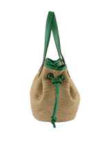 Willina - Sac porté épaule Beige/Emeraude