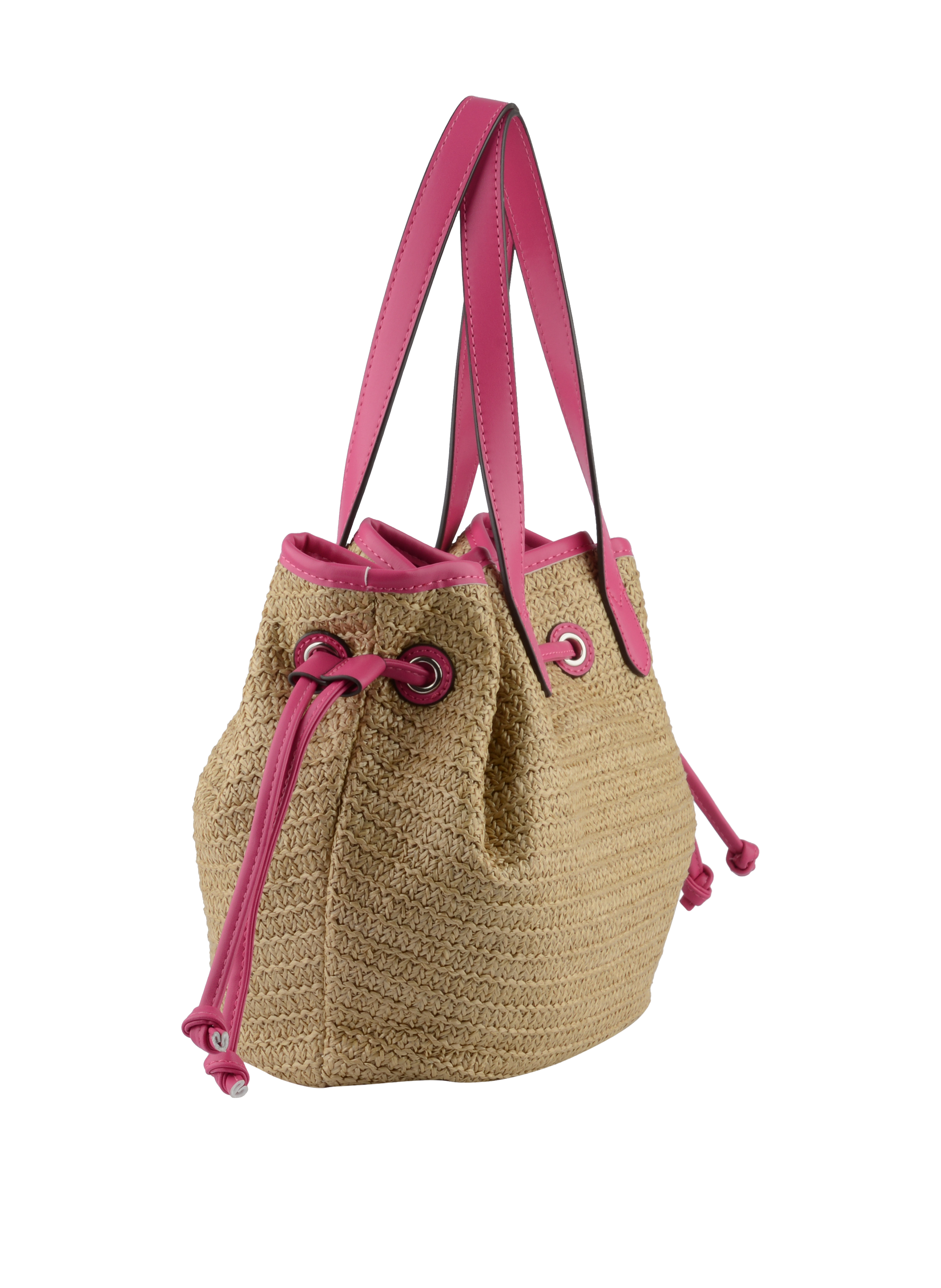 Willina - Sac porté épaule Beige/Fuschia