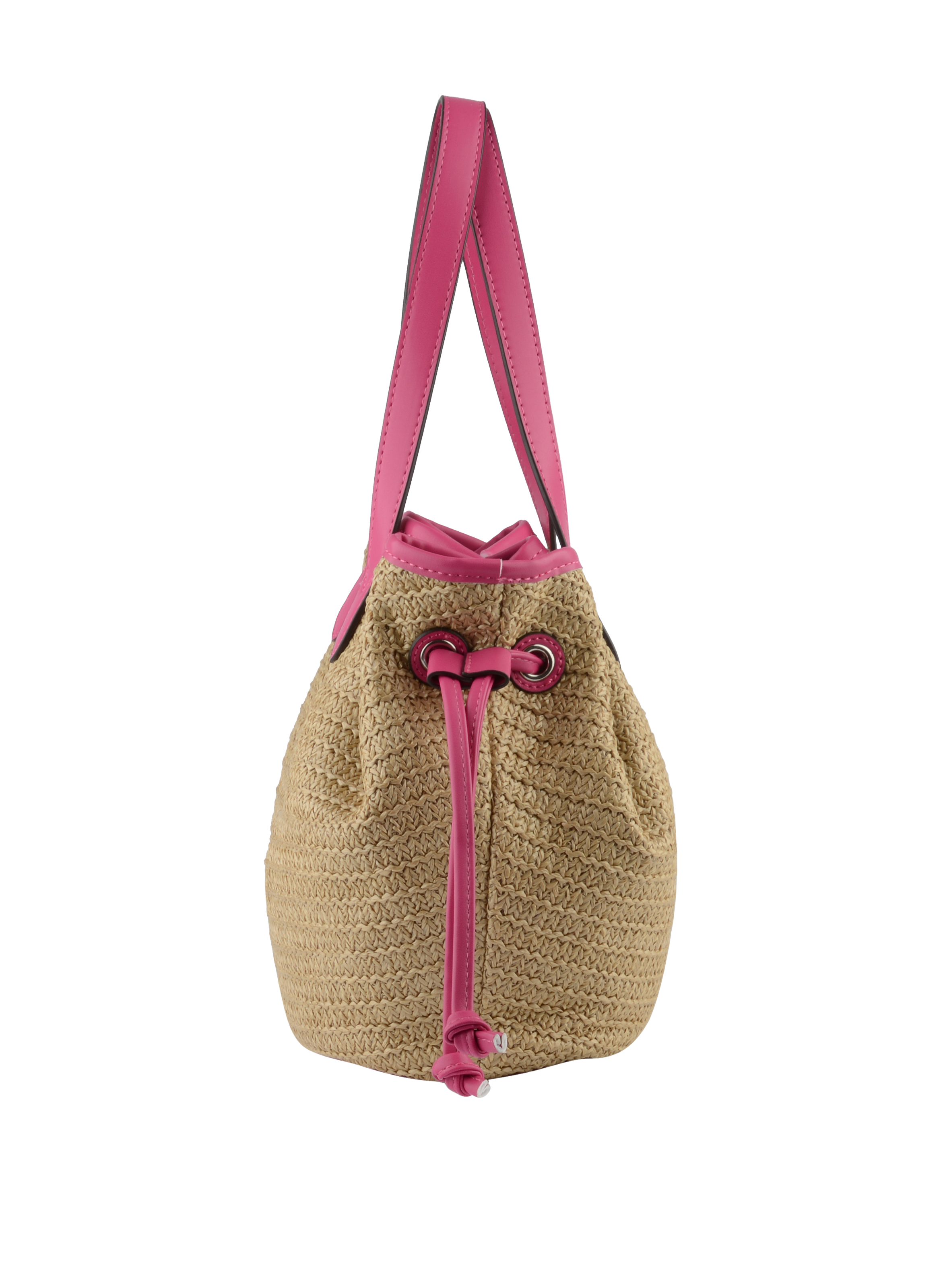 Willina - Sac porté épaule Beige/Fuschia