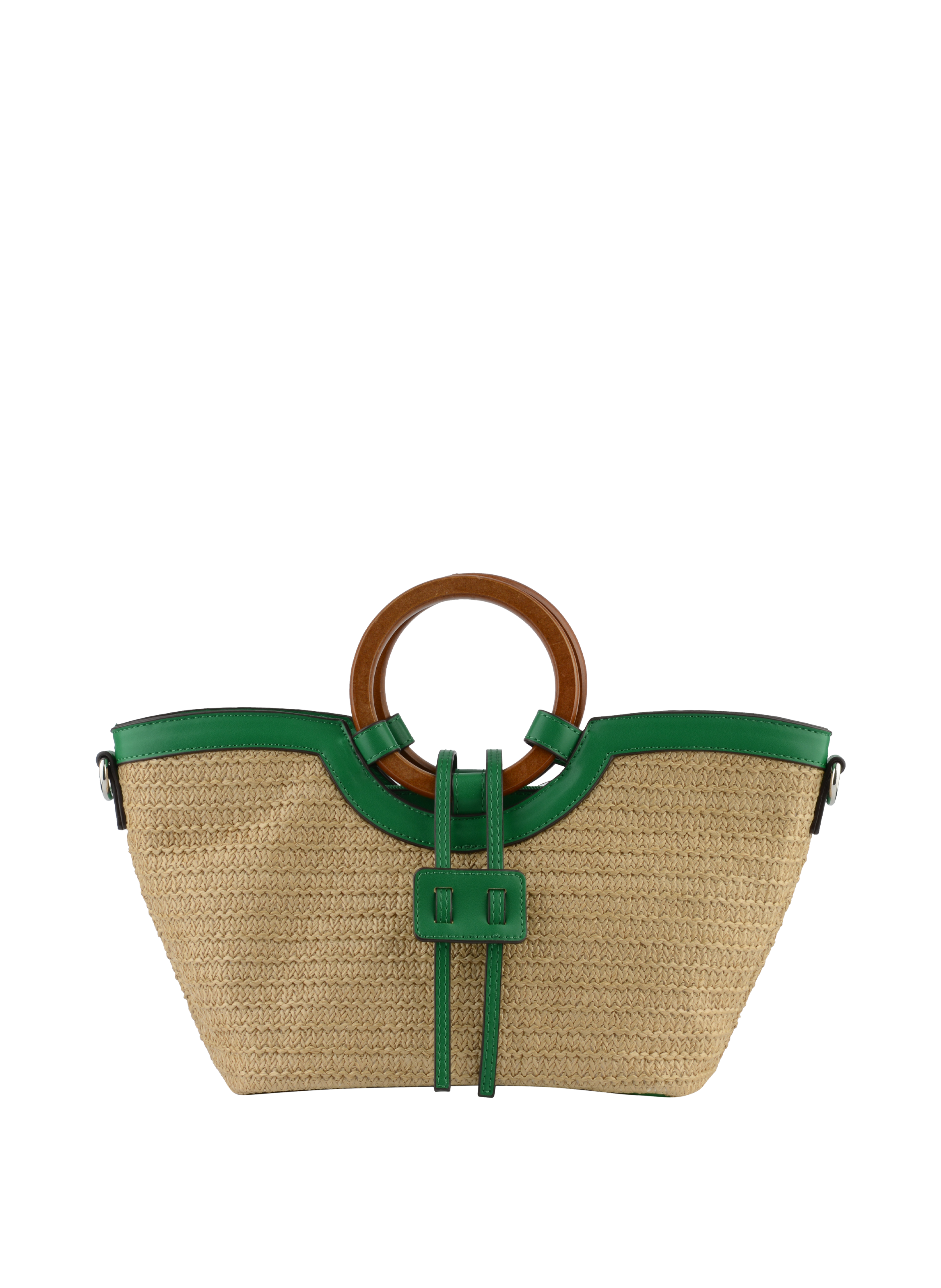 Willina -Sac porté main Beige/Emeraude