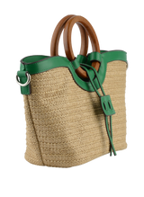 Willina -Sac porté main Beige/Emeraude