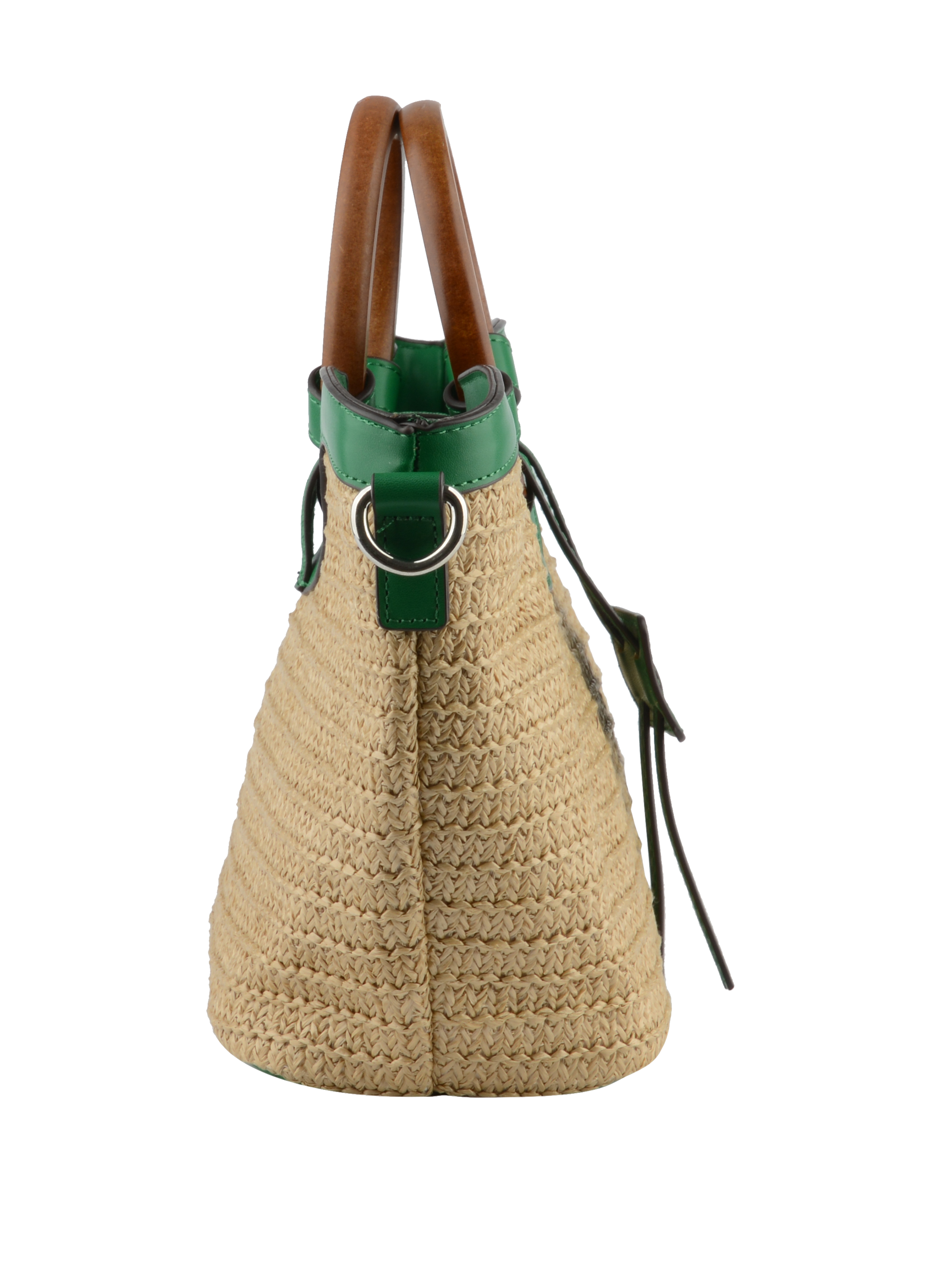 Willina -Sac porté main Beige/Emeraude