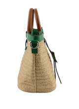 Willina -Sac porté main Beige/Emeraude