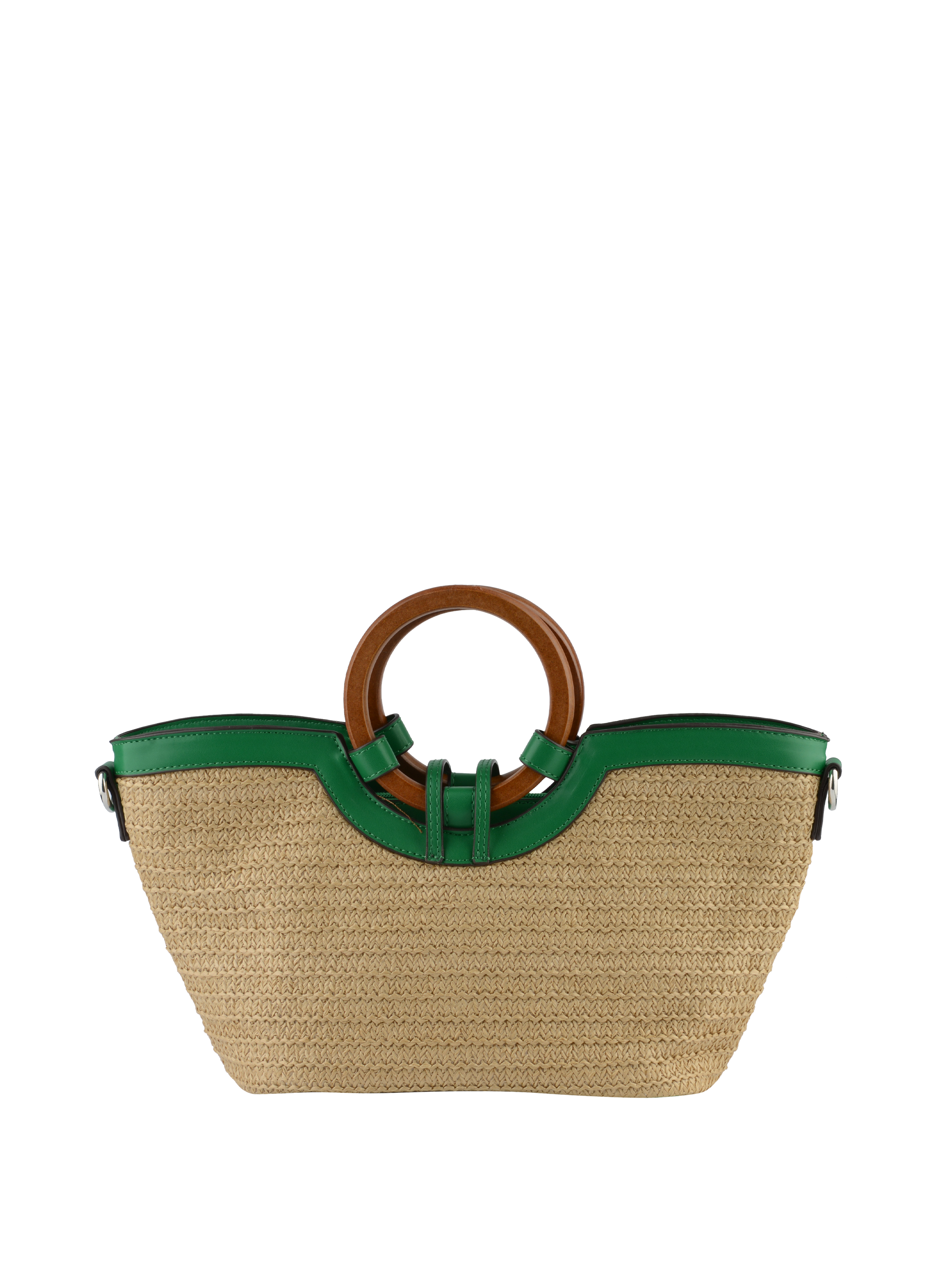 Willina -Sac porté main Beige/Emeraude