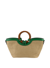 Willina -Sac porté main Beige/Emeraude