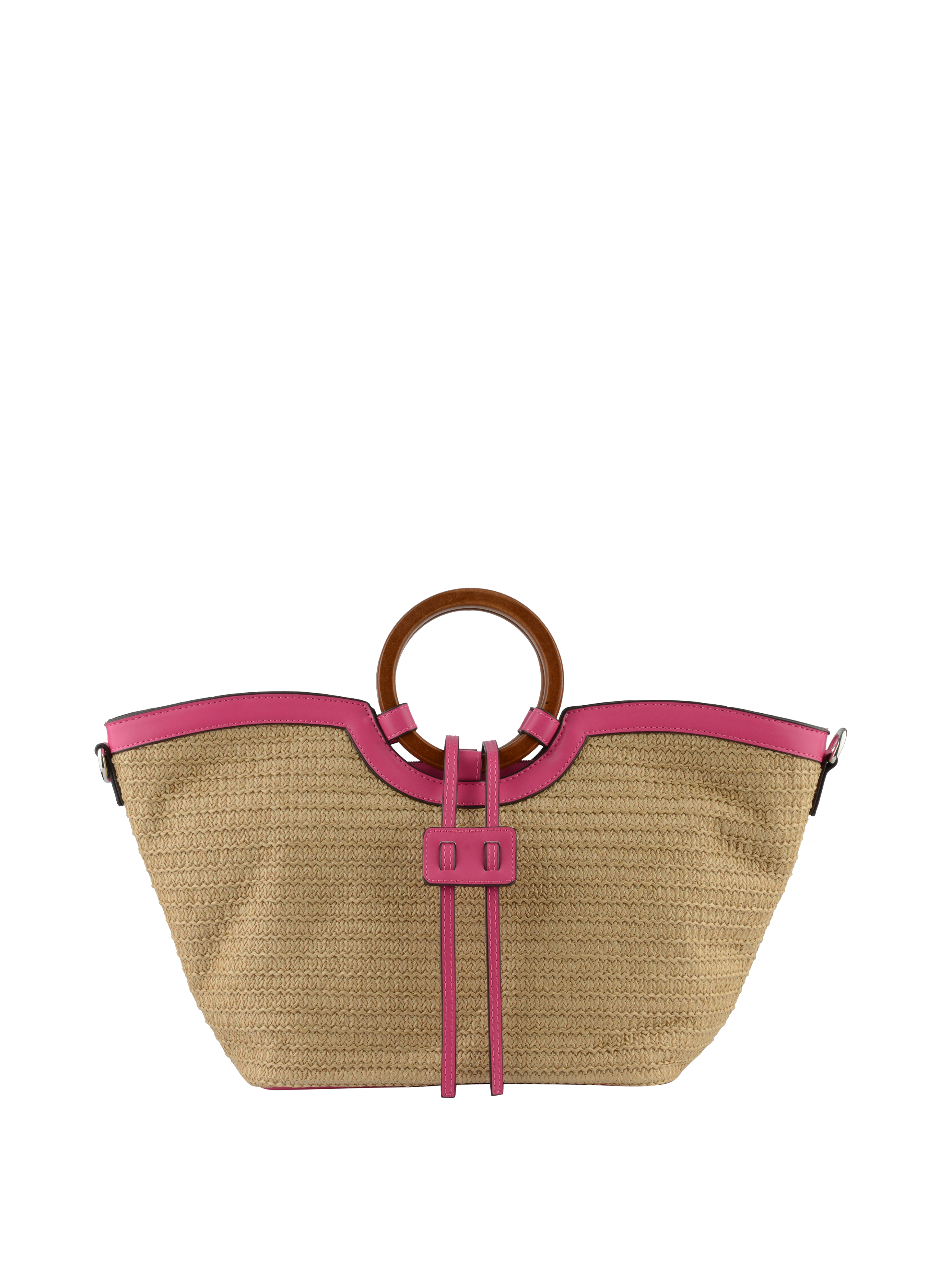 Willina - Sac grand porté main Beige/Fuschia