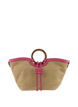 Willina - Sac grand porté main Beige/Fuschia