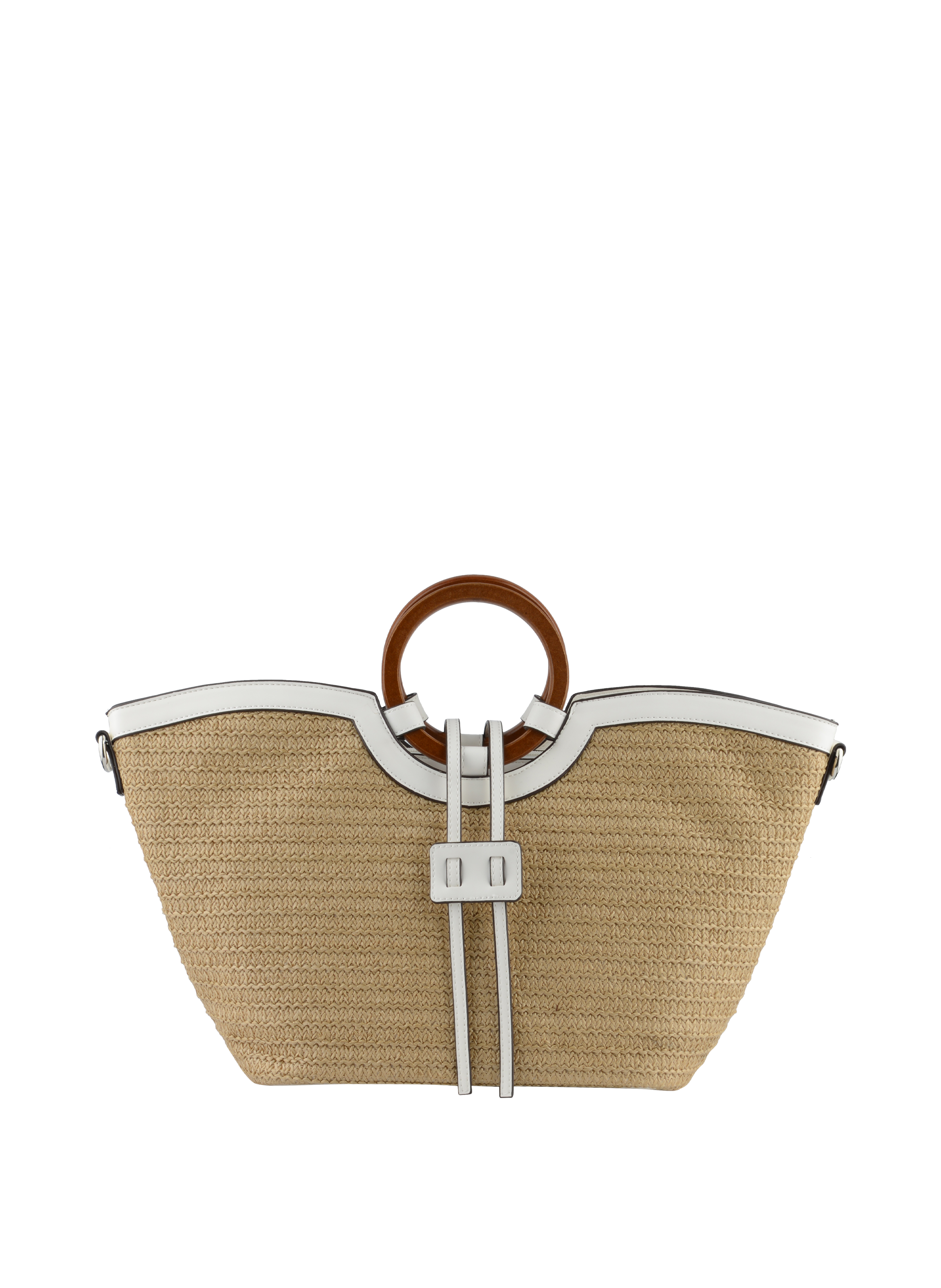 Willina - Sac grand porté main Beige/Blanc
