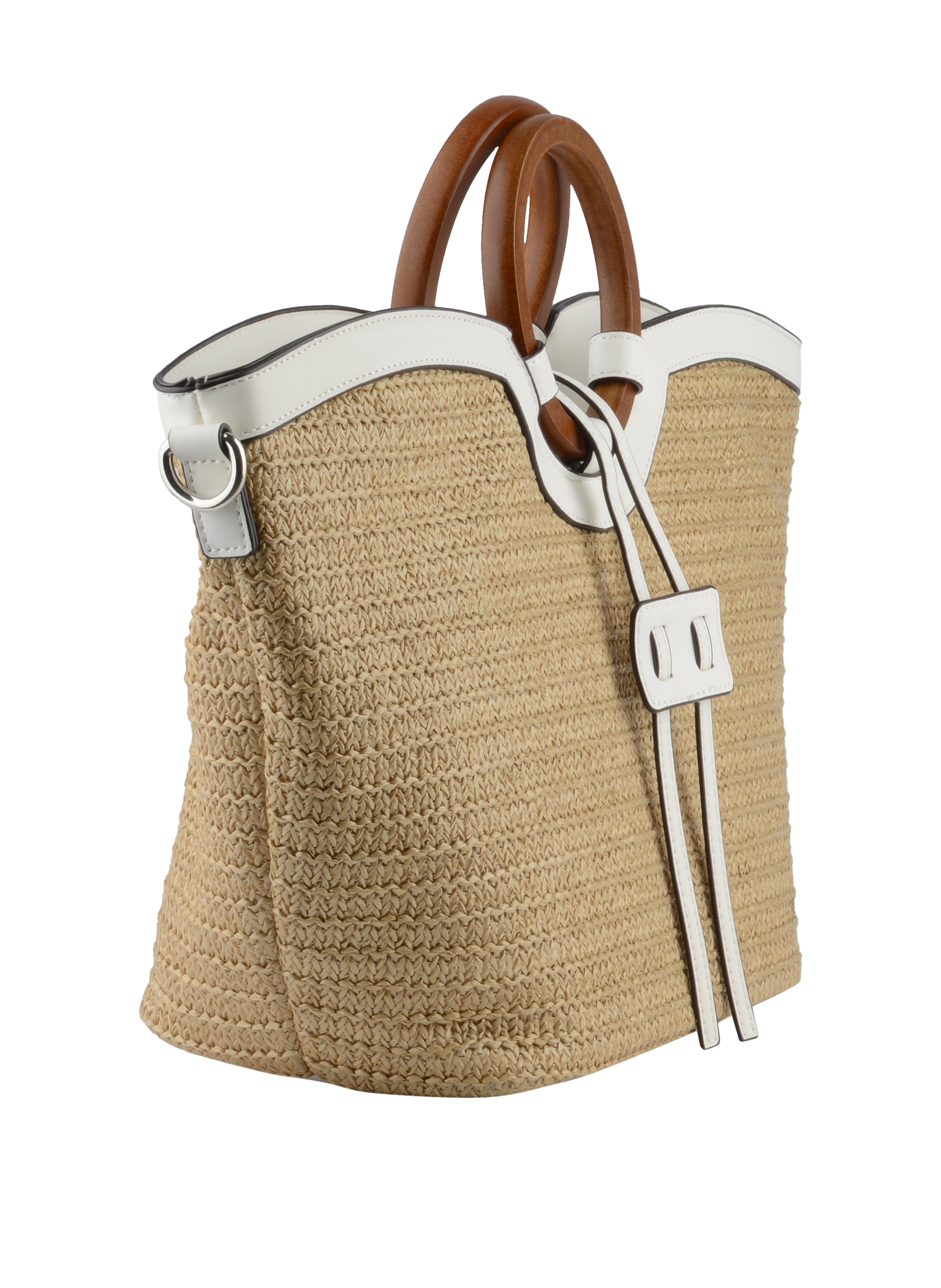 Willina - Sac grand porté main Beige/Blanc