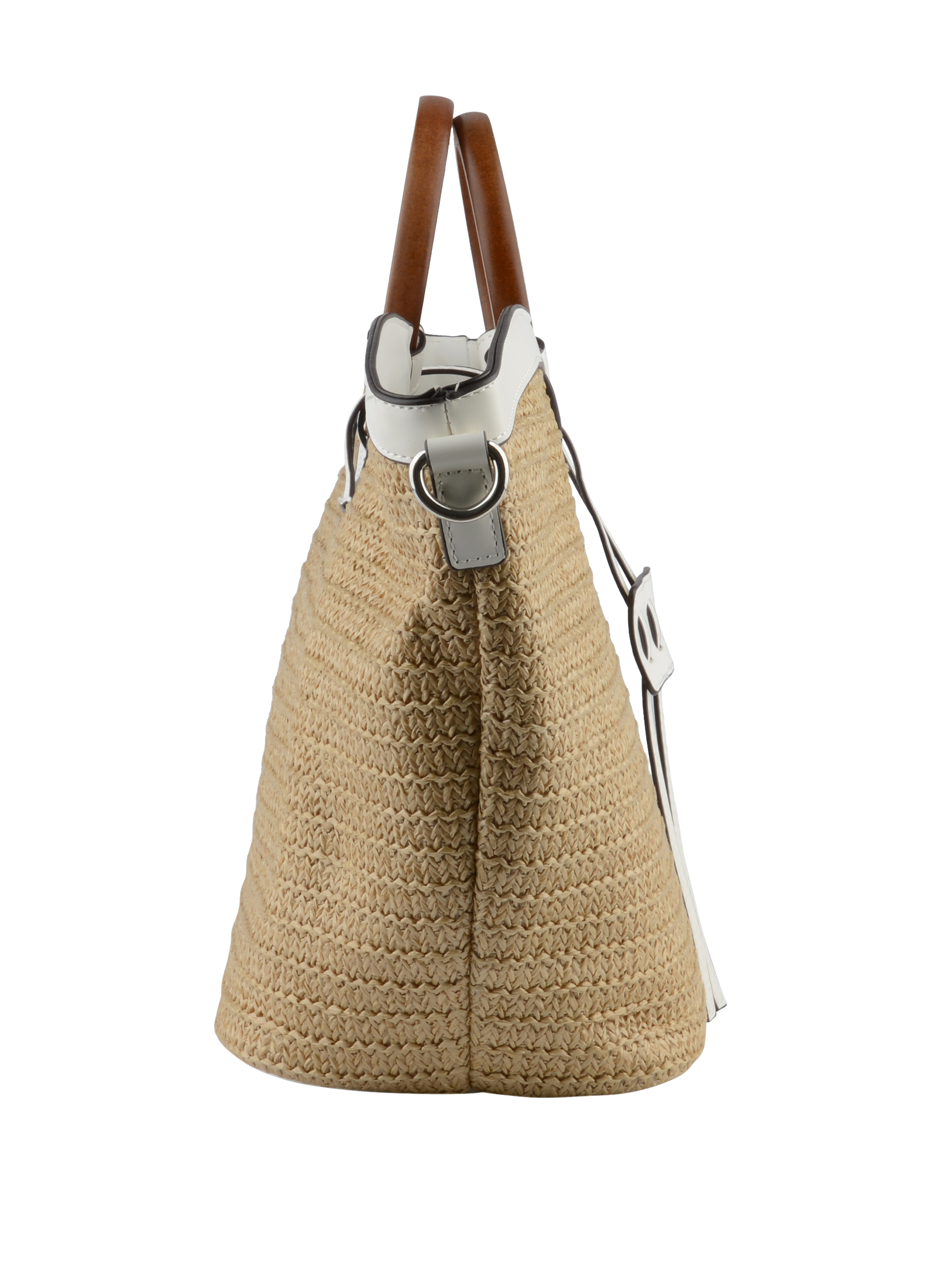 Willina - Sac grand porté main Beige/Blanc
