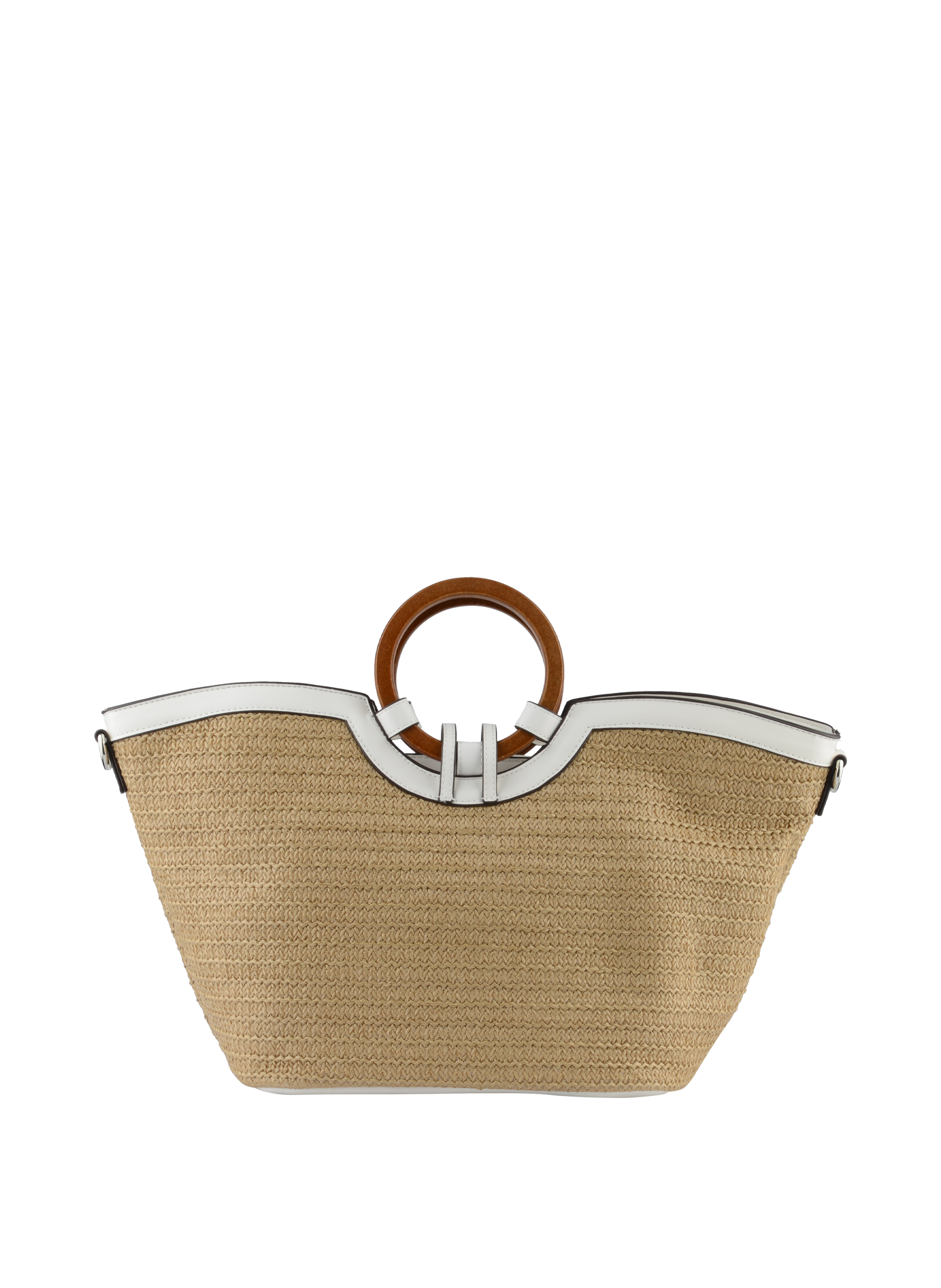 Willina - Sac grand porté main Beige/Blanc