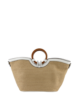 Willina - Sac grand porté main Beige/Blanc